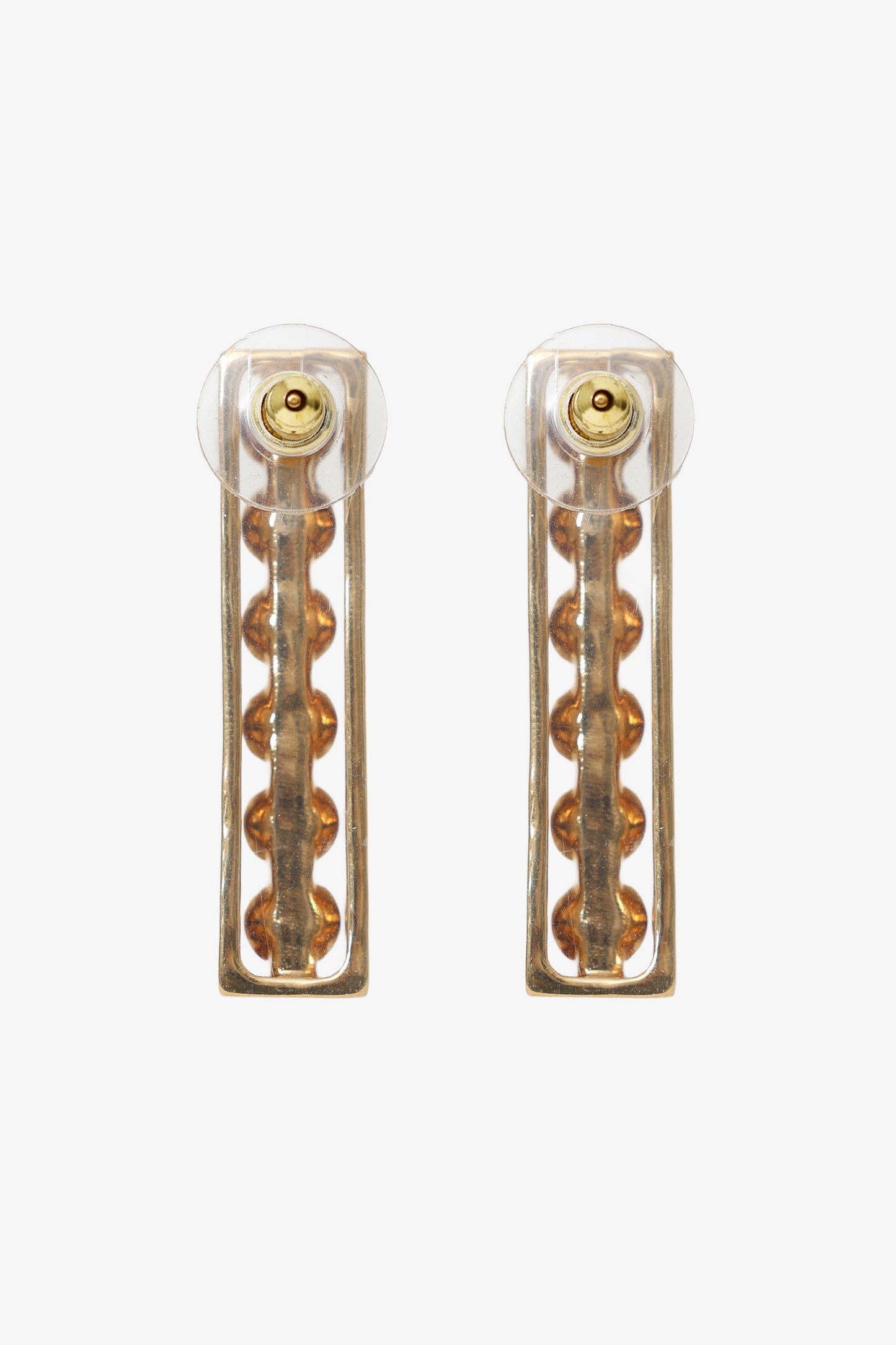 Pre-Loved Chanel™ Gold Tone Pearl Stud Bar Earrings