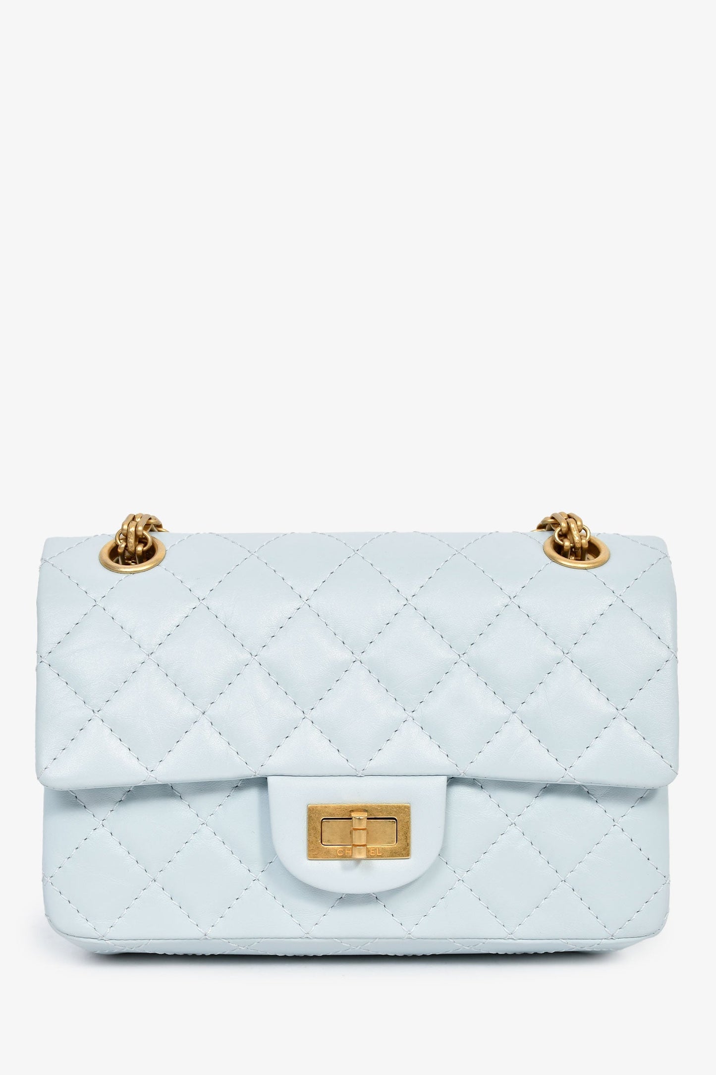 Pre-Loved Chanel™ Blue Calfskin Leather Mini 2.55 Reissue Classic Flap Bag