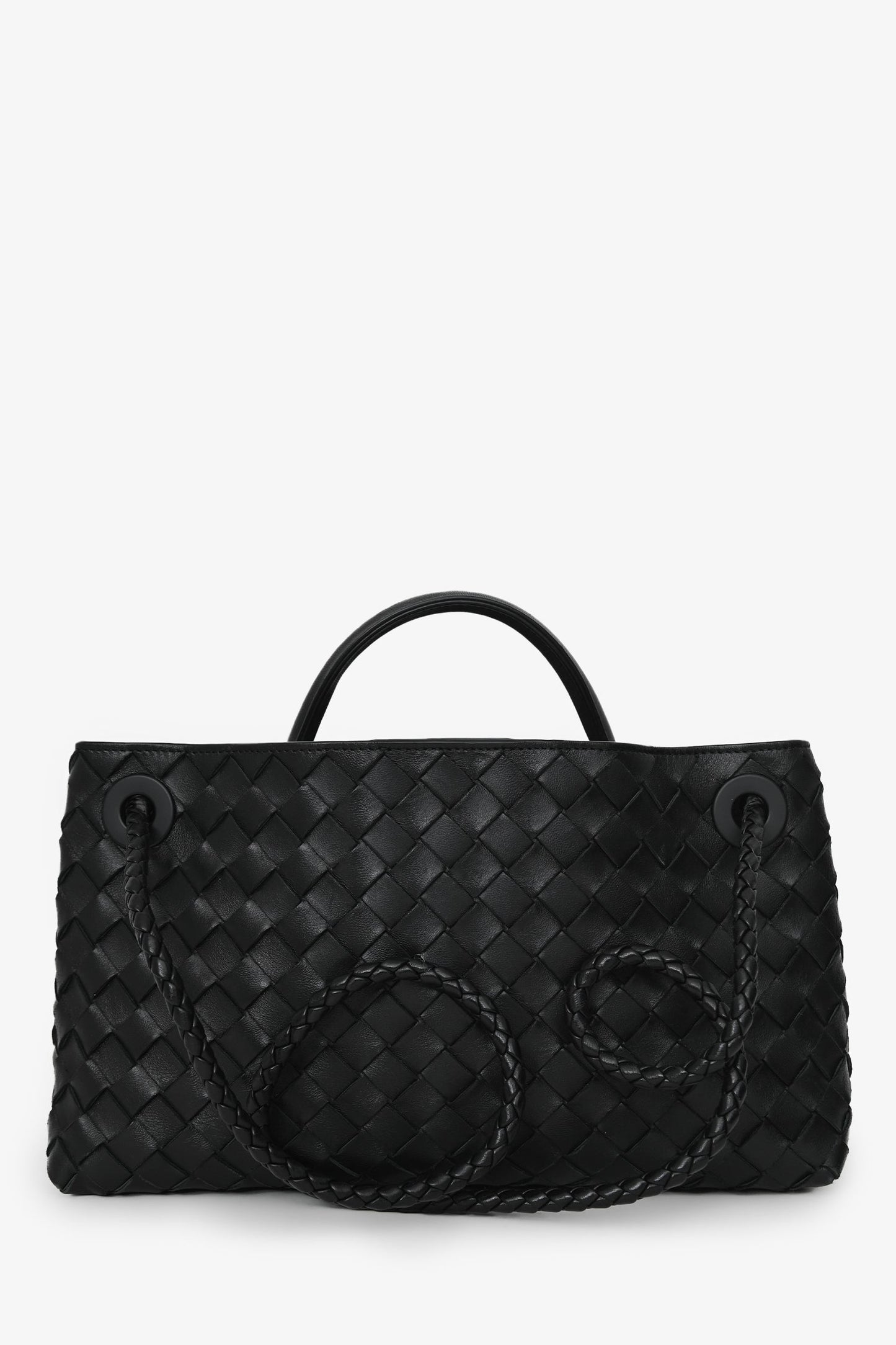 Bottega Veneta Black Leather Intrecciato Small East-West Andiamo Shoulder Bag