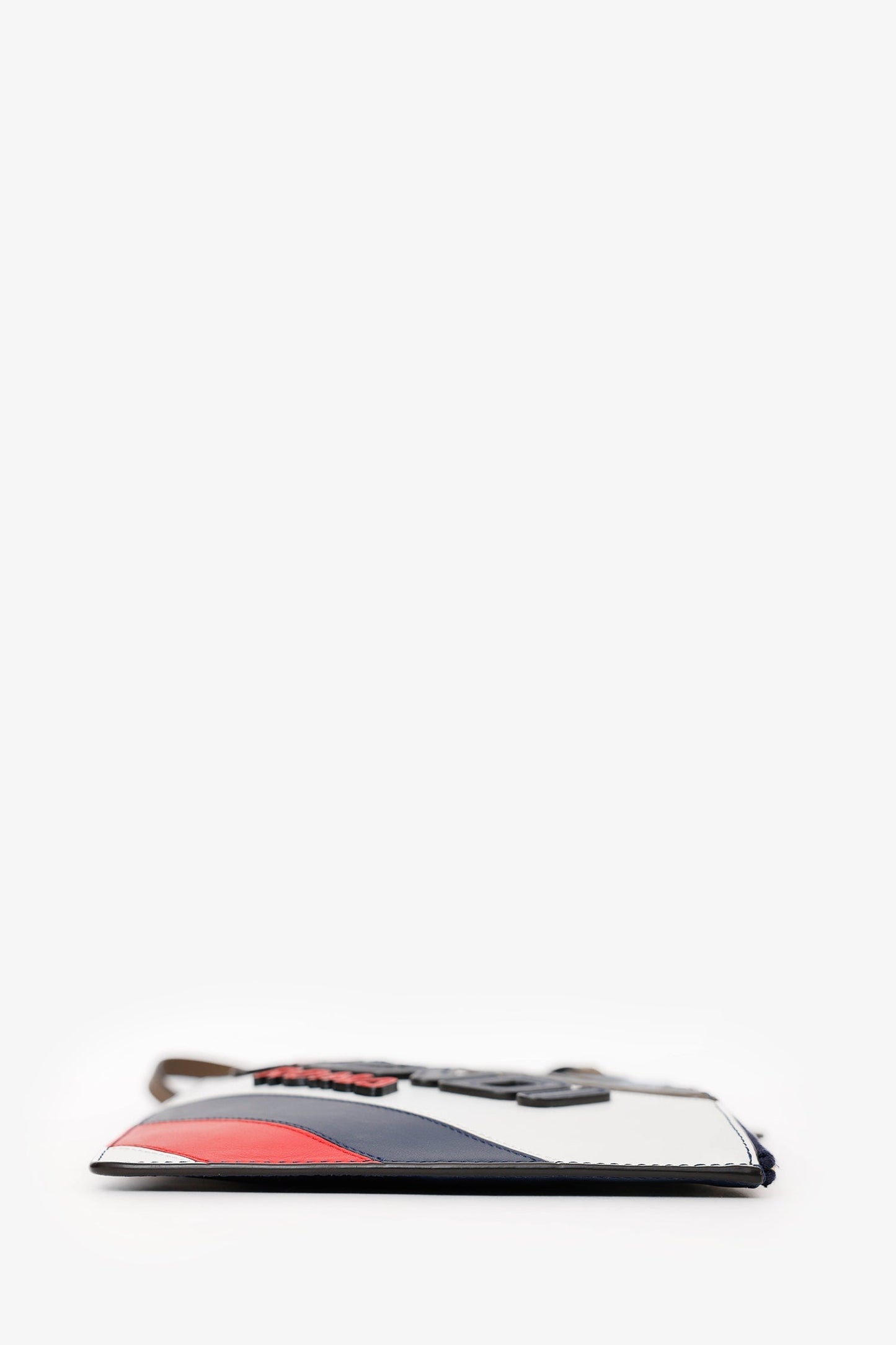 Fendi X Fila Multicolor Leather Zip Wristlet Clutch