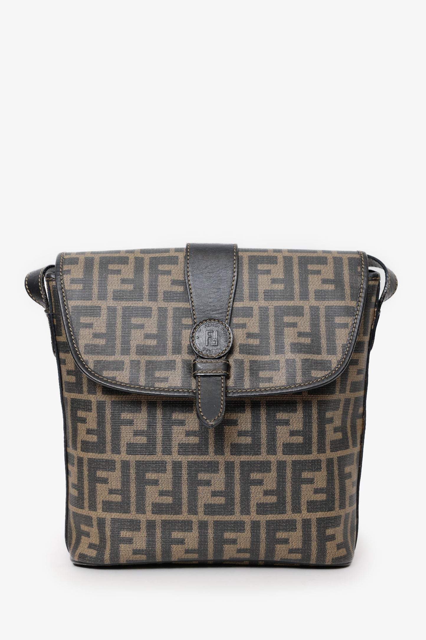 Fendi   FF Coated Canvas Crossbody Bag