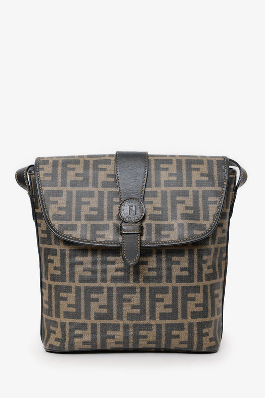 Fendi   FF Coated Canvas Crossbody Bag