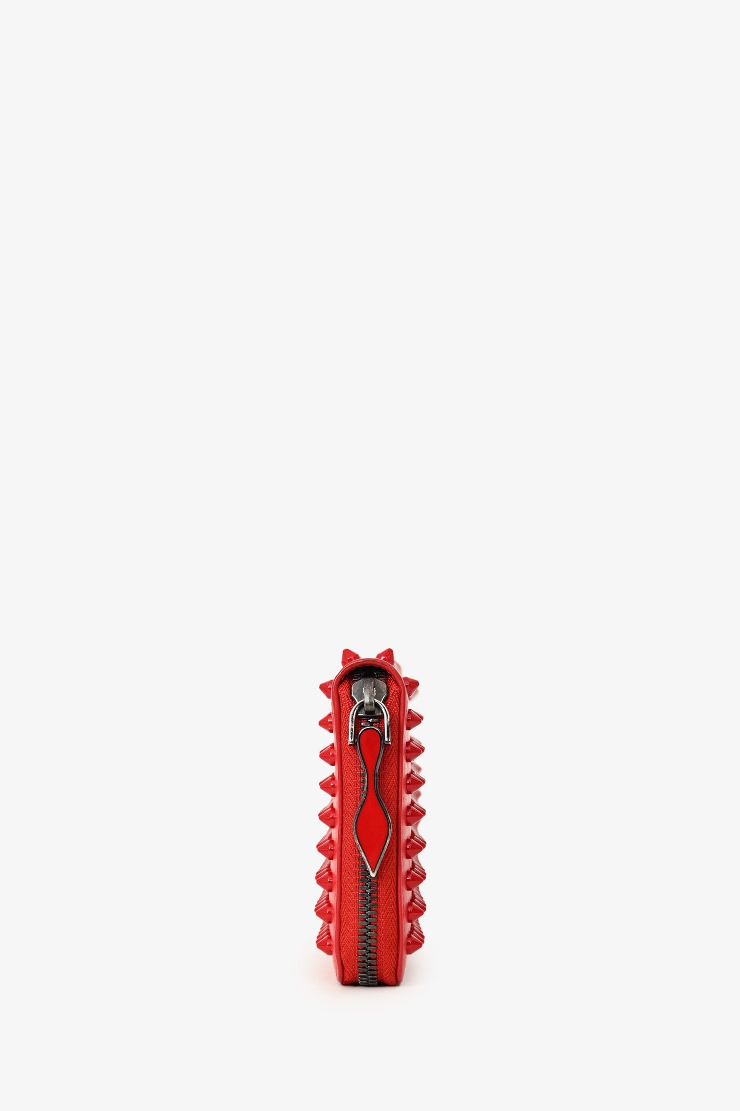 Christian Louboutin Red Leather Studded Long Wallet