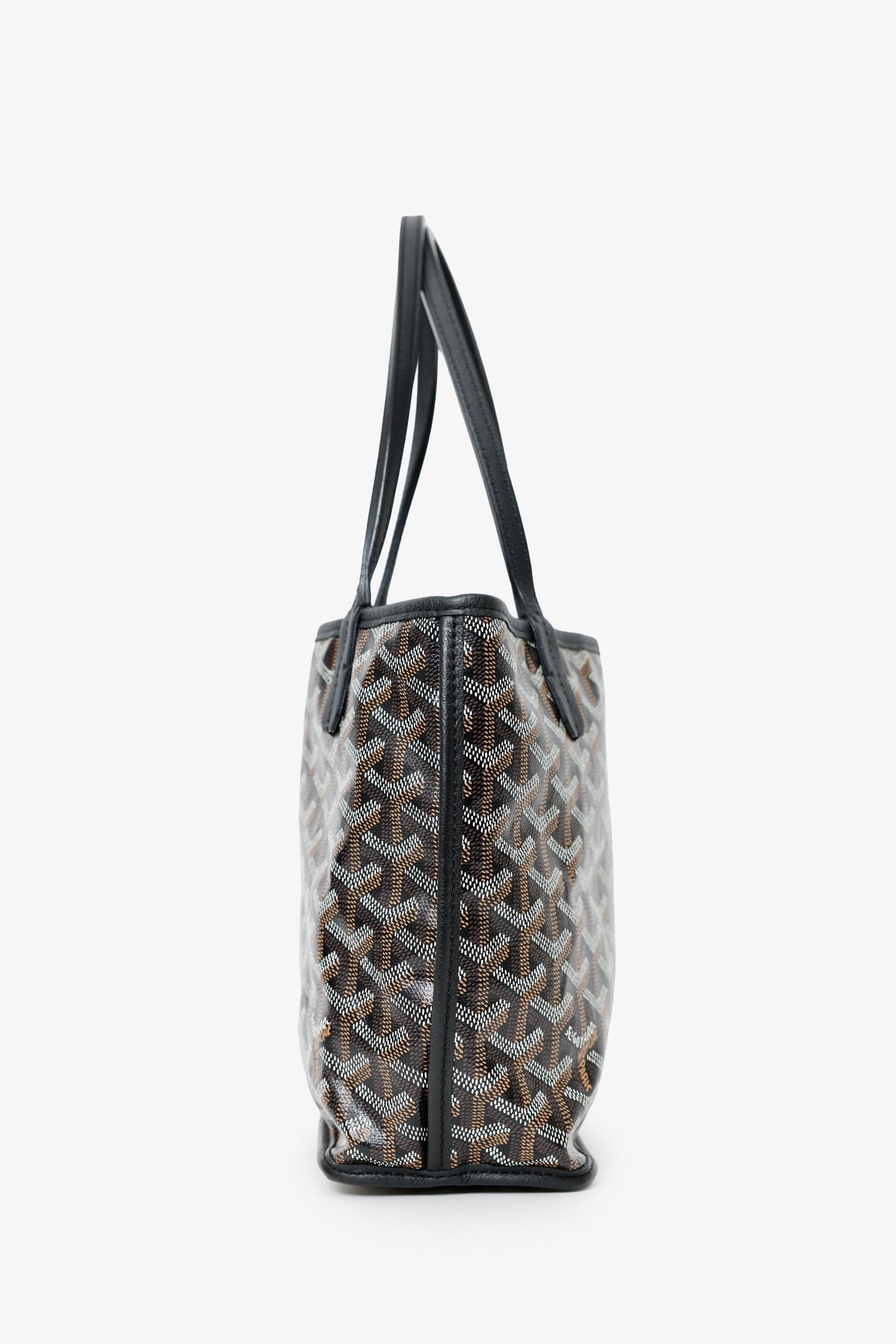 Goyard Black Goyardine Anjou Mini Tote With Pouch