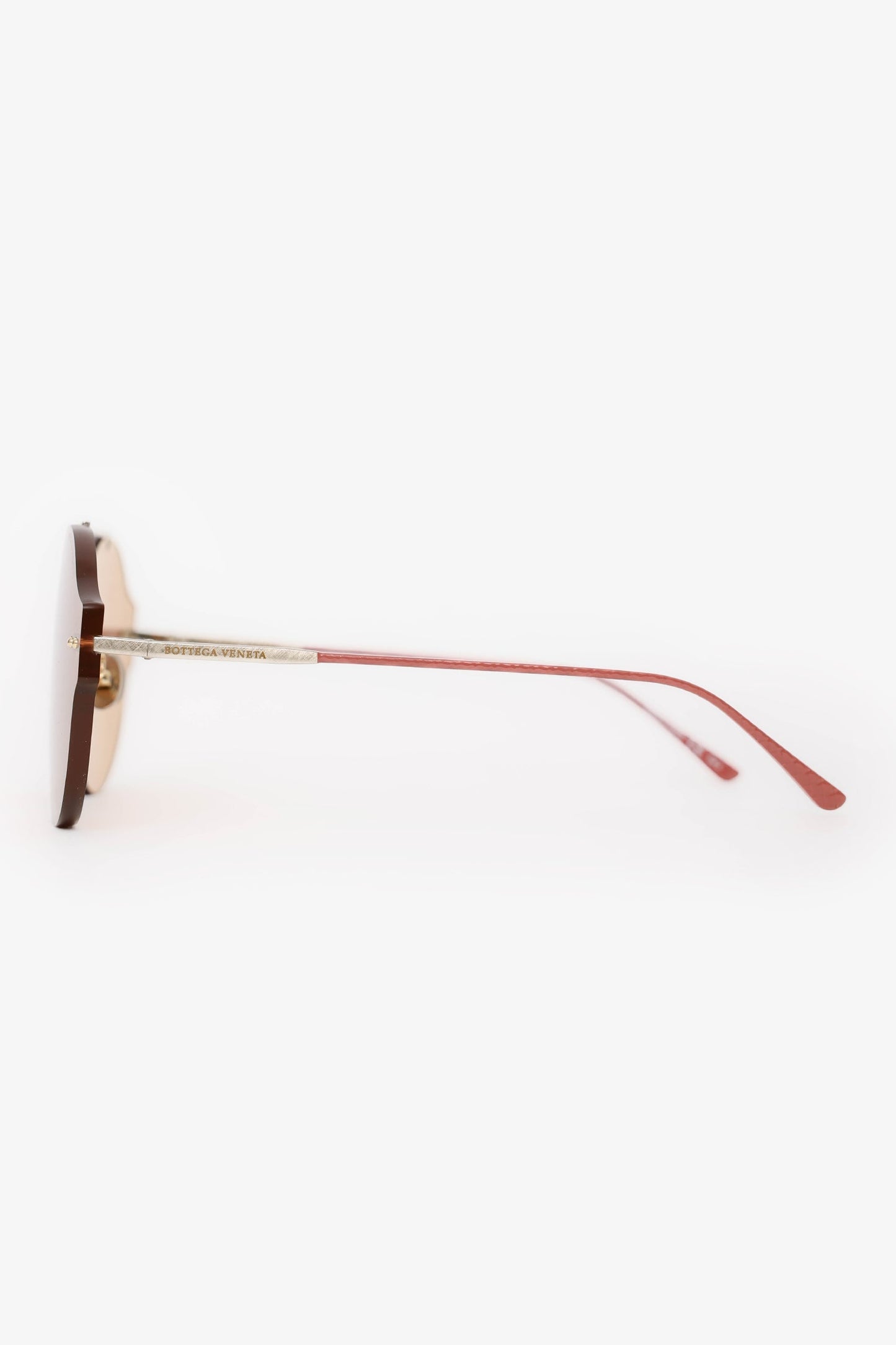 Bottega Veneta Pink Frame Round Sunglasses