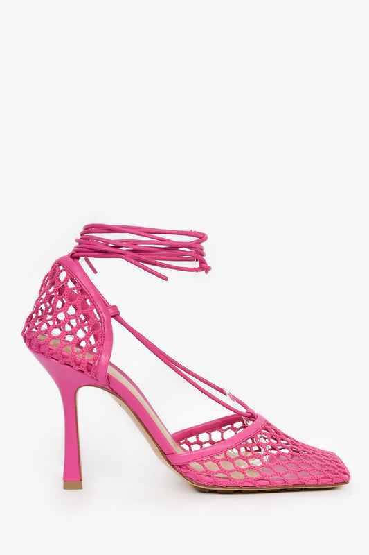 Bottega Veneta Magenta 'Stretch' Wrap Heels Size 38