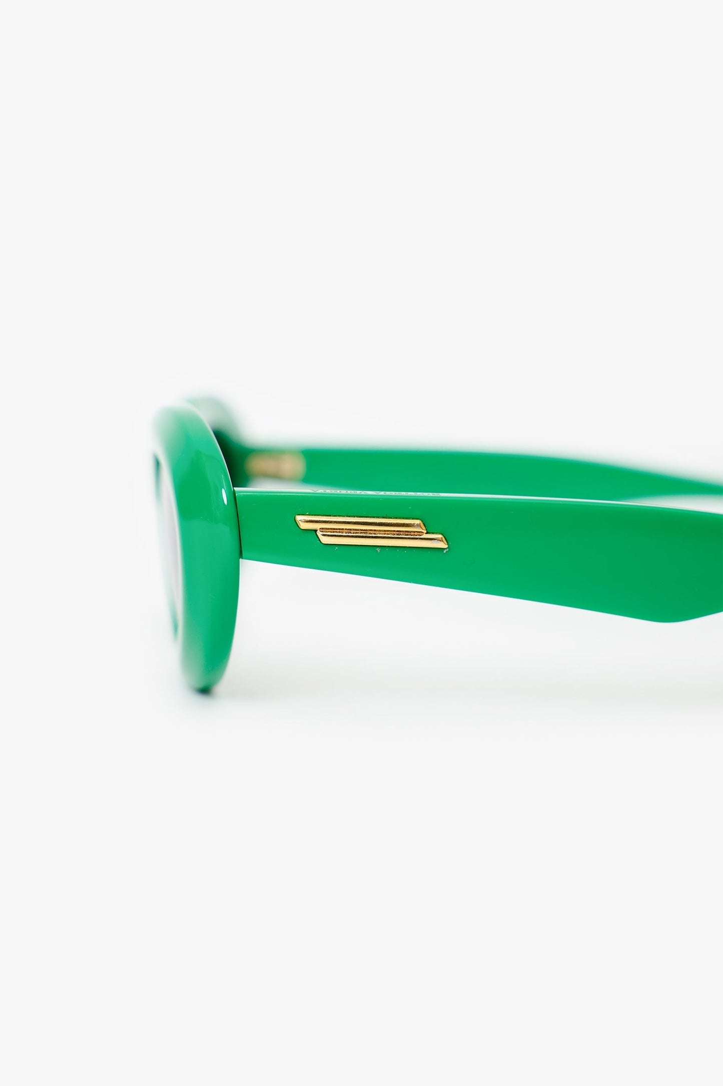 Bottega Veneta Green Frame Oval Sunglasses