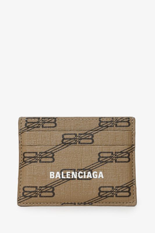 Balenciaga Brown/Black Leather BB Logo Card Case