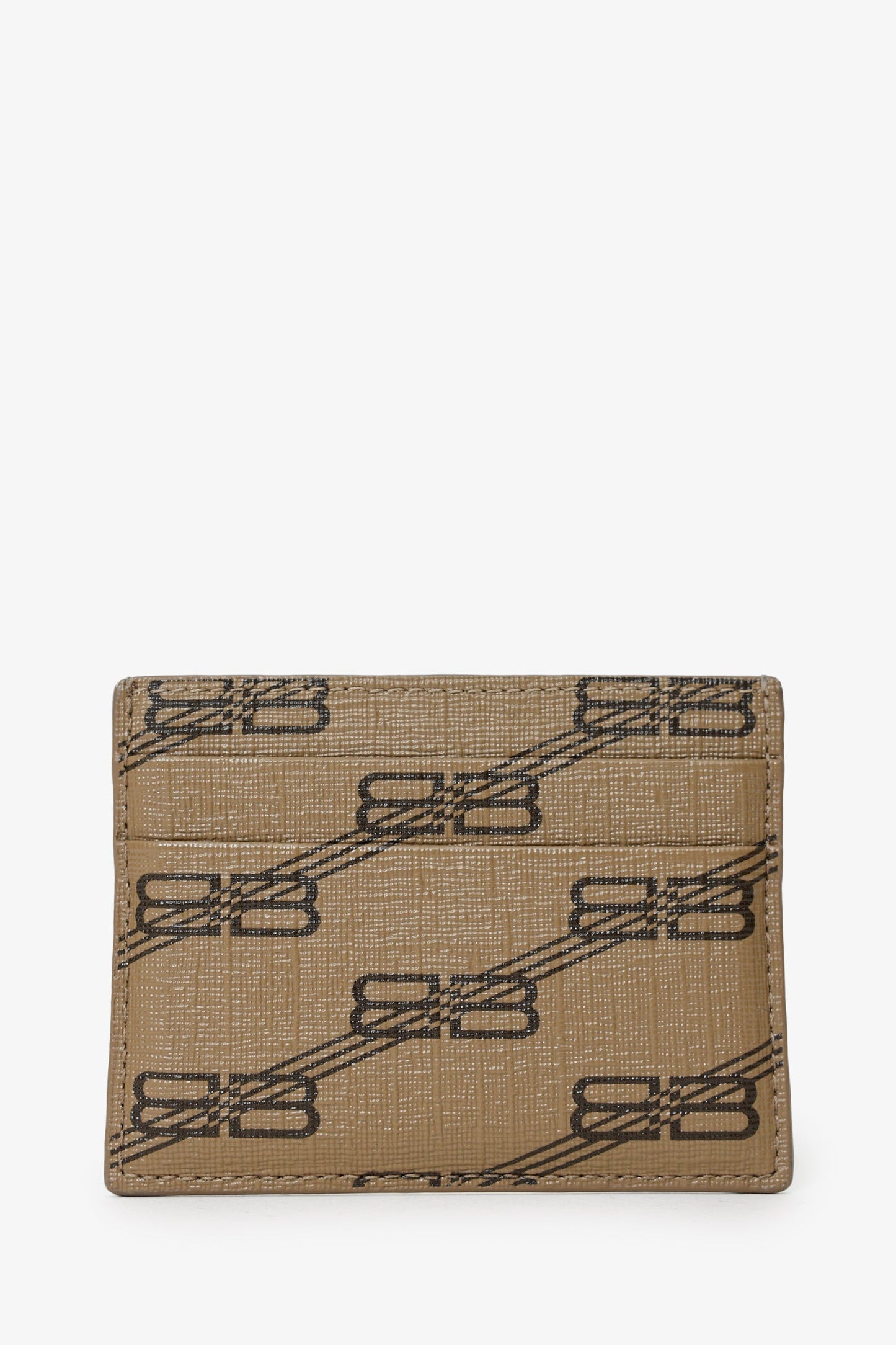 Balenciaga Brown/Black Leather BB Logo Card Case