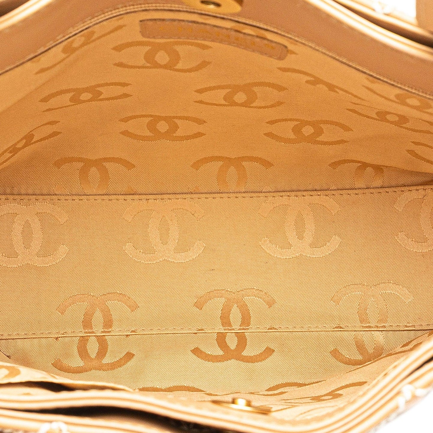Tan Chanel Small CC Calfskin Wild Stitch Tote