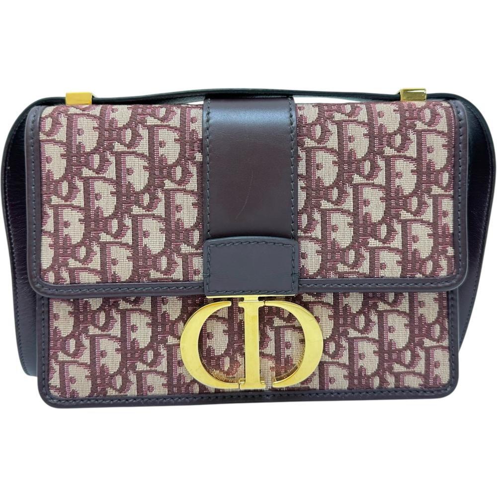 Christian Dior 30 Montaigne Oblique Canvas/Leather/Jacquard Shoulder Bag