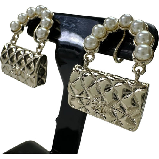 Chanel Matelasse Bag Motif Earrings