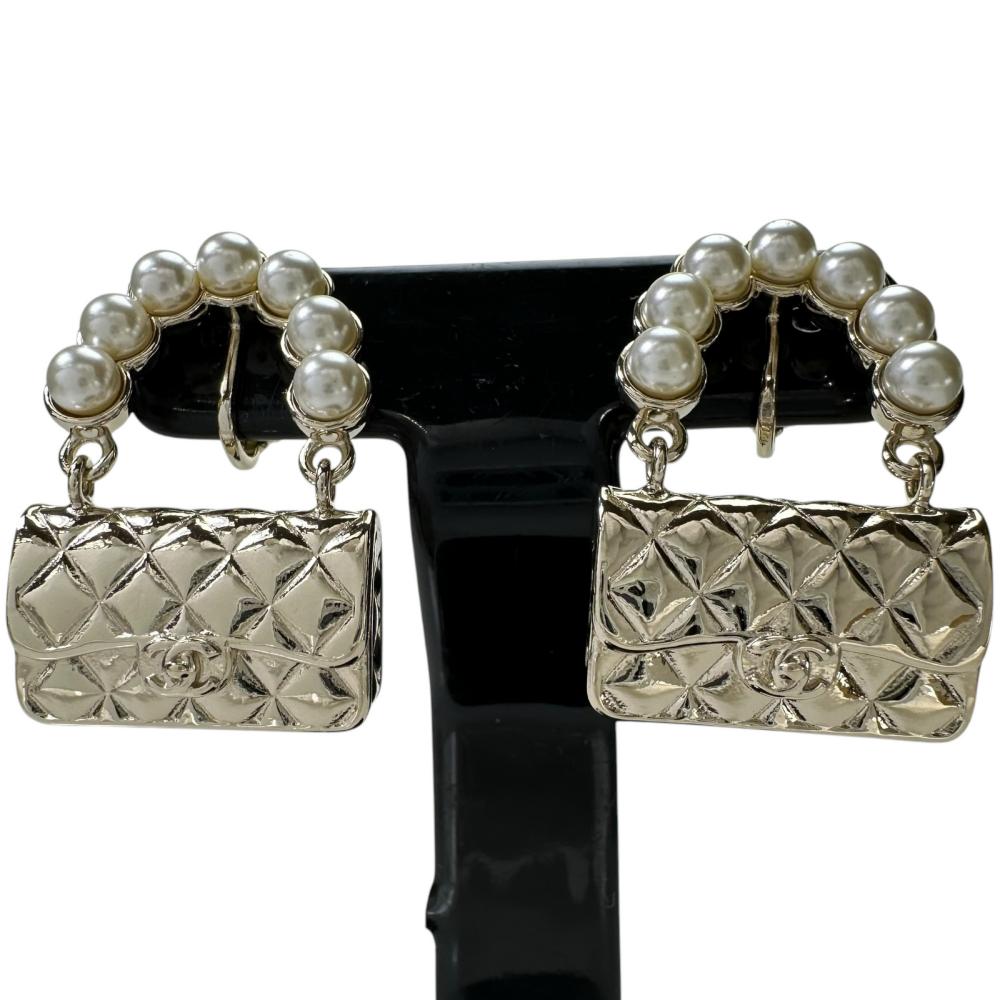Chanel Matelasse Bag Motif Earrings