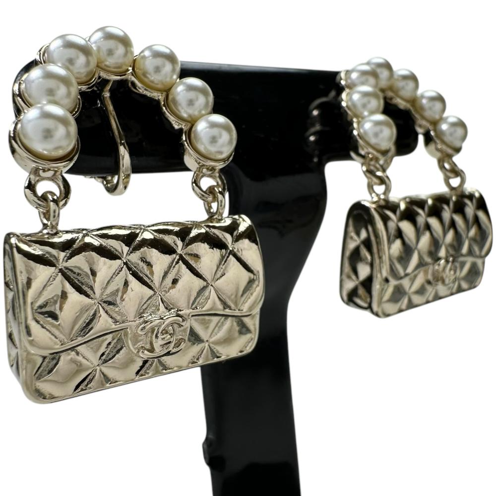 Chanel Matelasse Bag Motif Earrings
