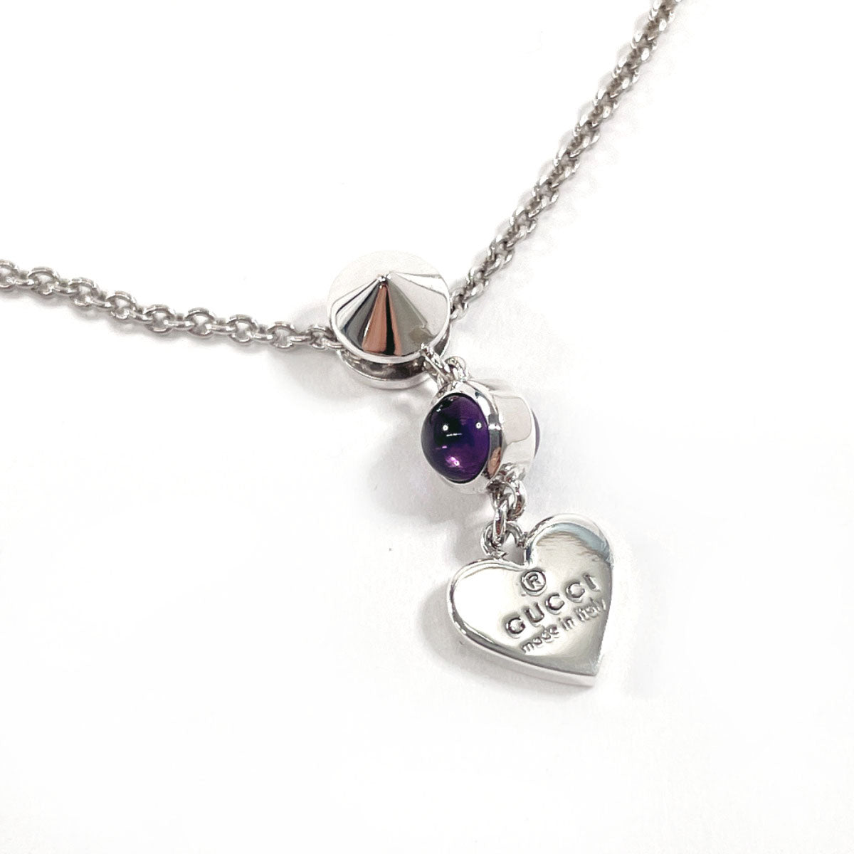 GUCCI Necklace 805338676 Silver925, Amethyst Silver Women