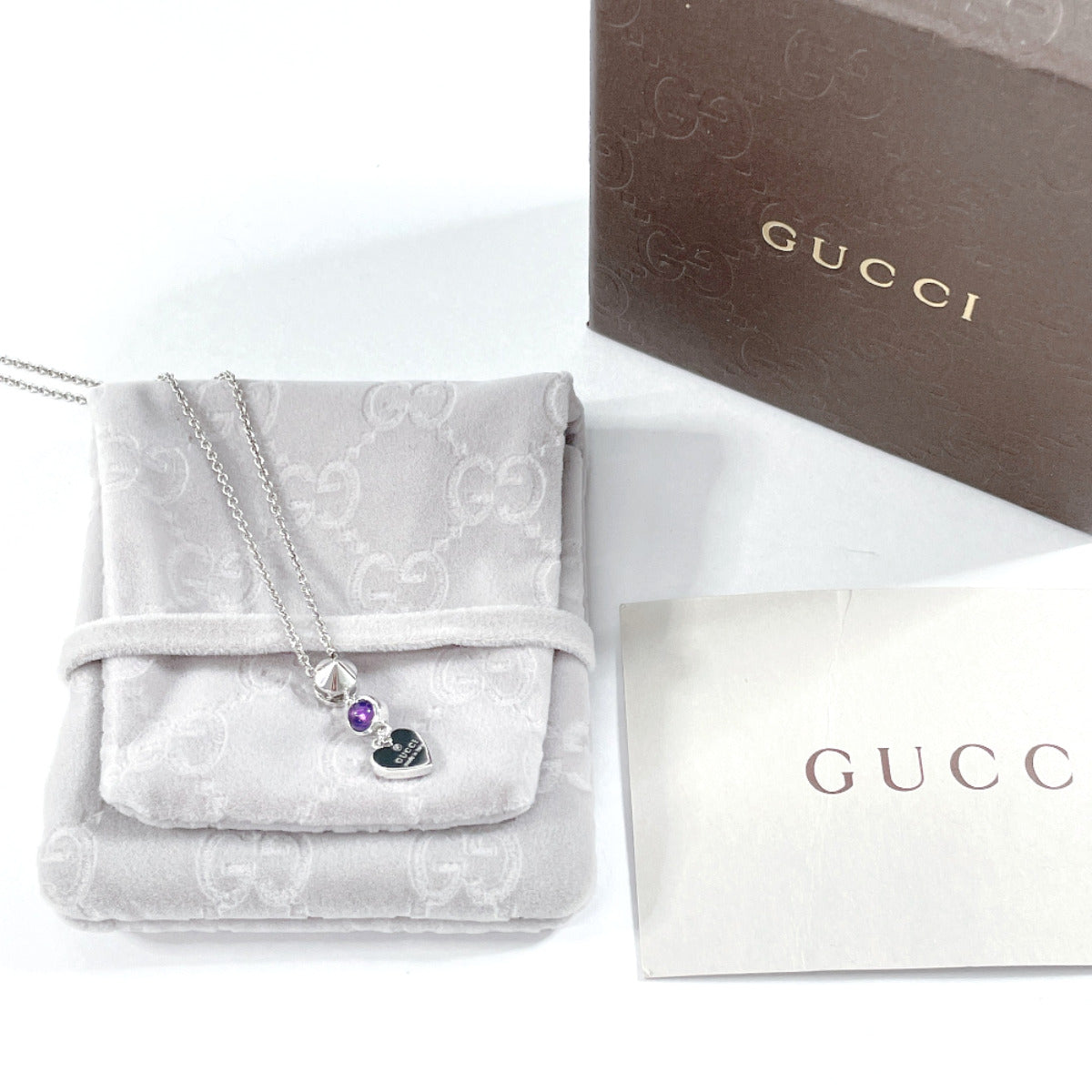 GUCCI Necklace 805338676 Silver925, Amethyst Silver Women