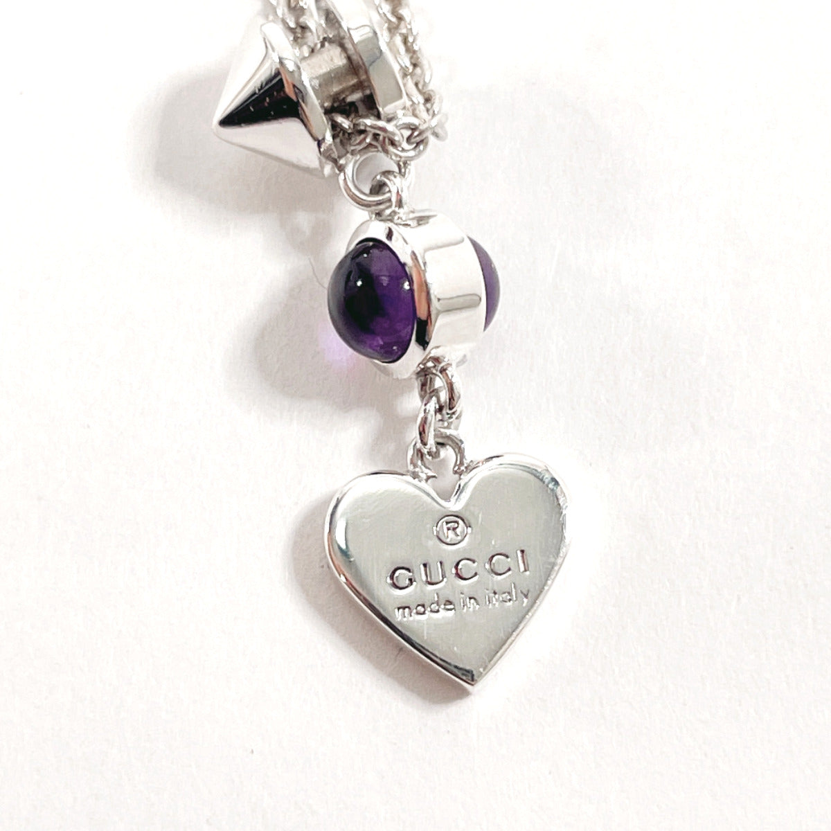 GUCCI Necklace 805338676 Silver925, Amethyst Silver Women