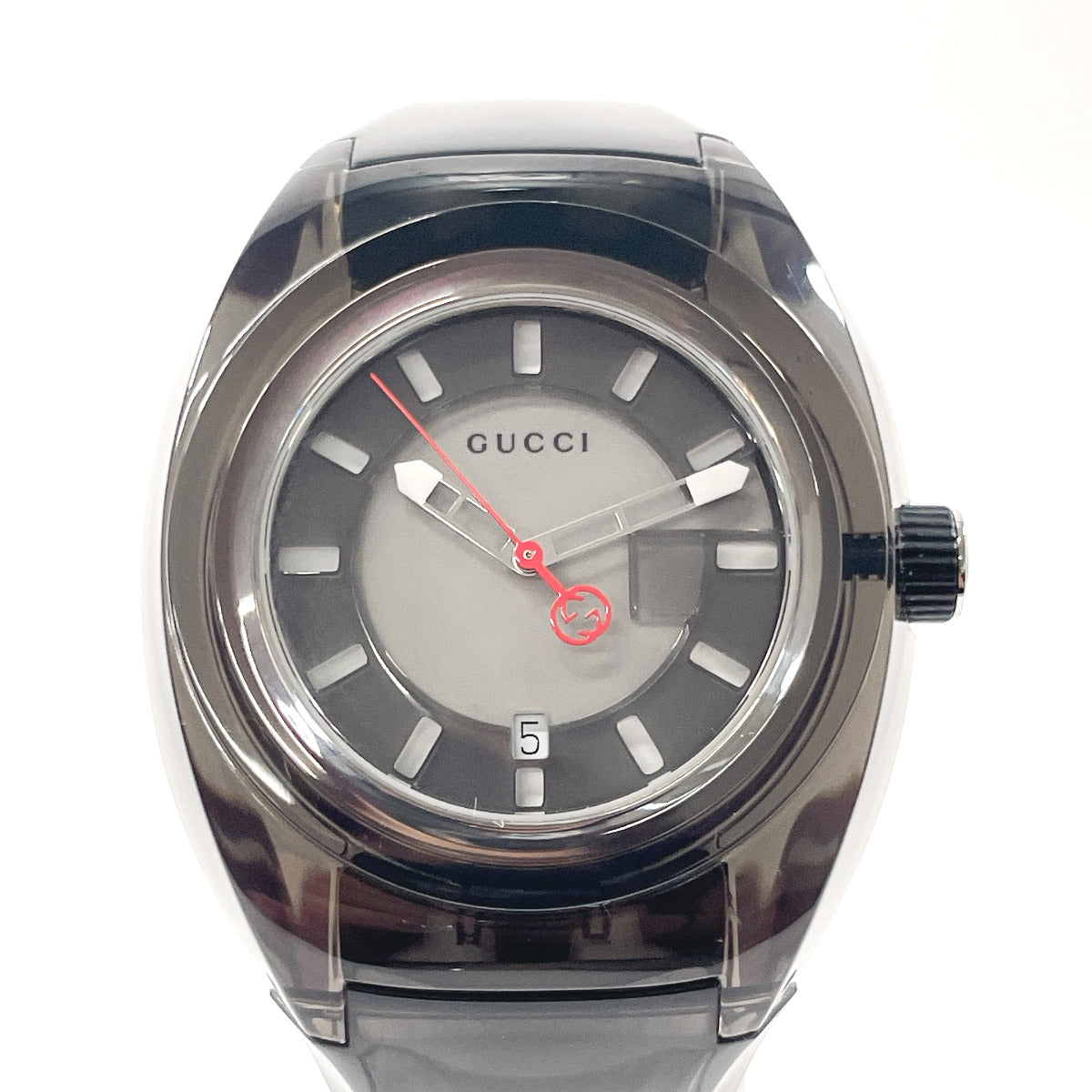 GUCCI Watches Quartz 137.1 Stainless Steel, Rubber black sink black dial mens