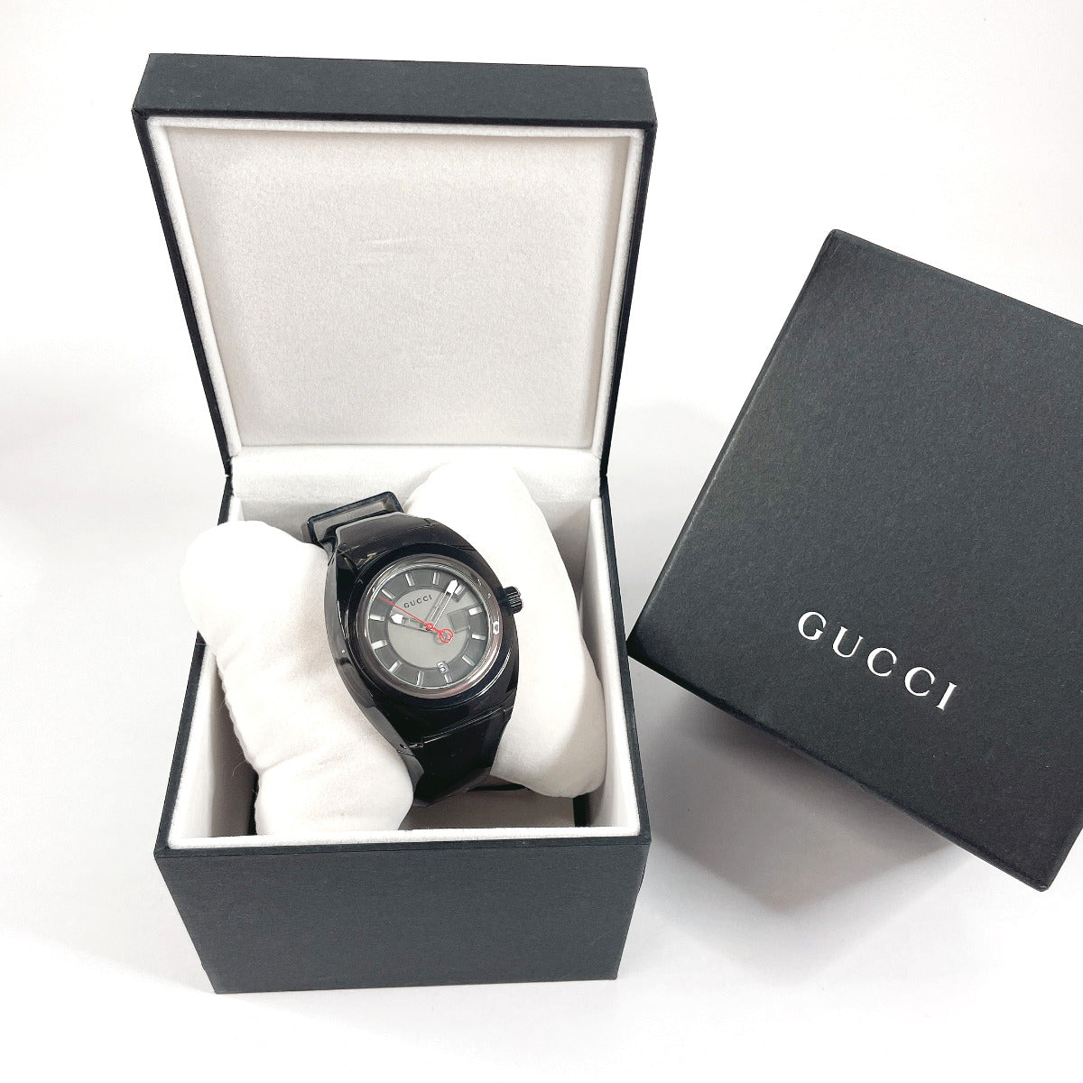 GUCCI Watches Quartz 137.1 Stainless Steel, Rubber black sink black dial mens