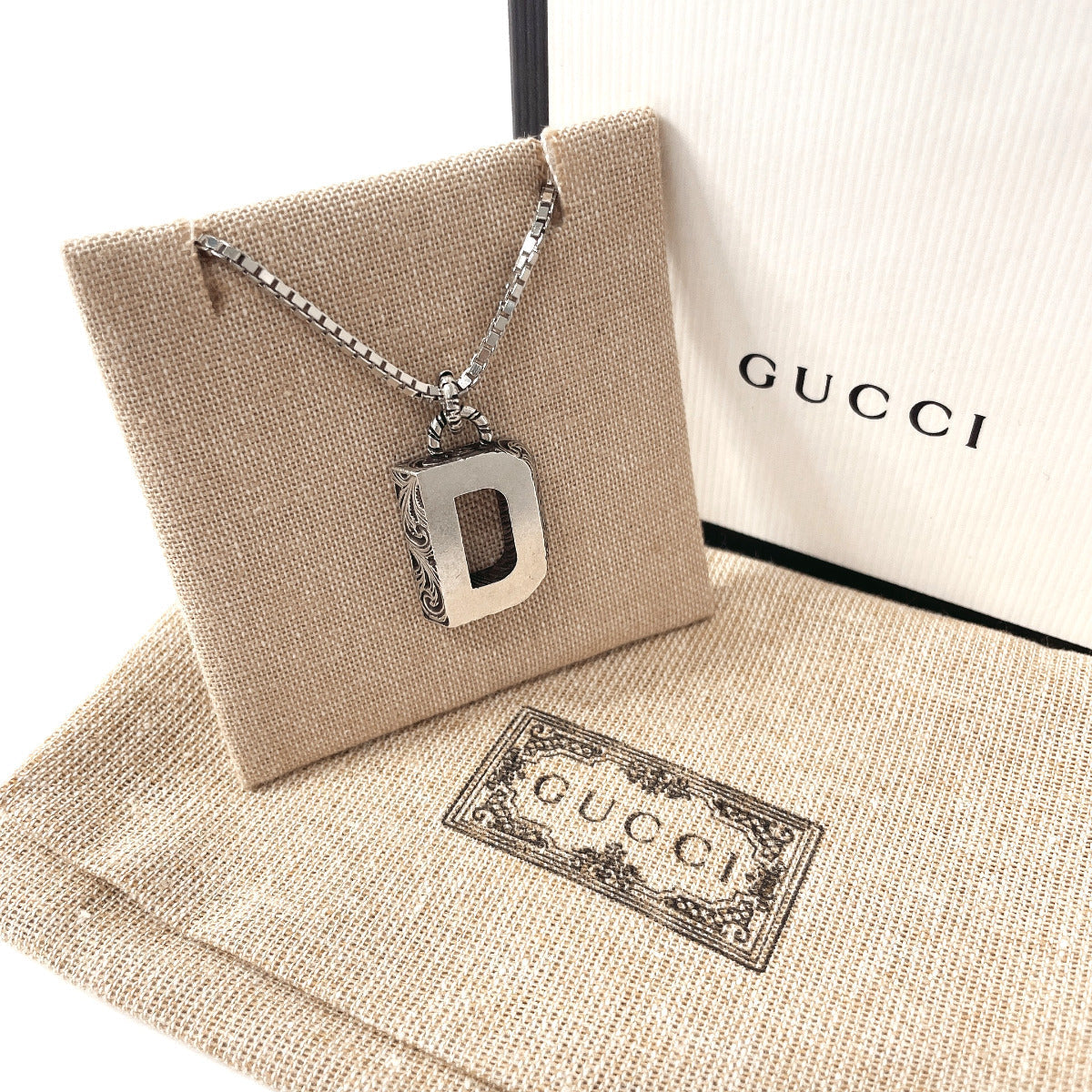 GUCCI Necklace Silver925 Silver Initial Necklace D unisex