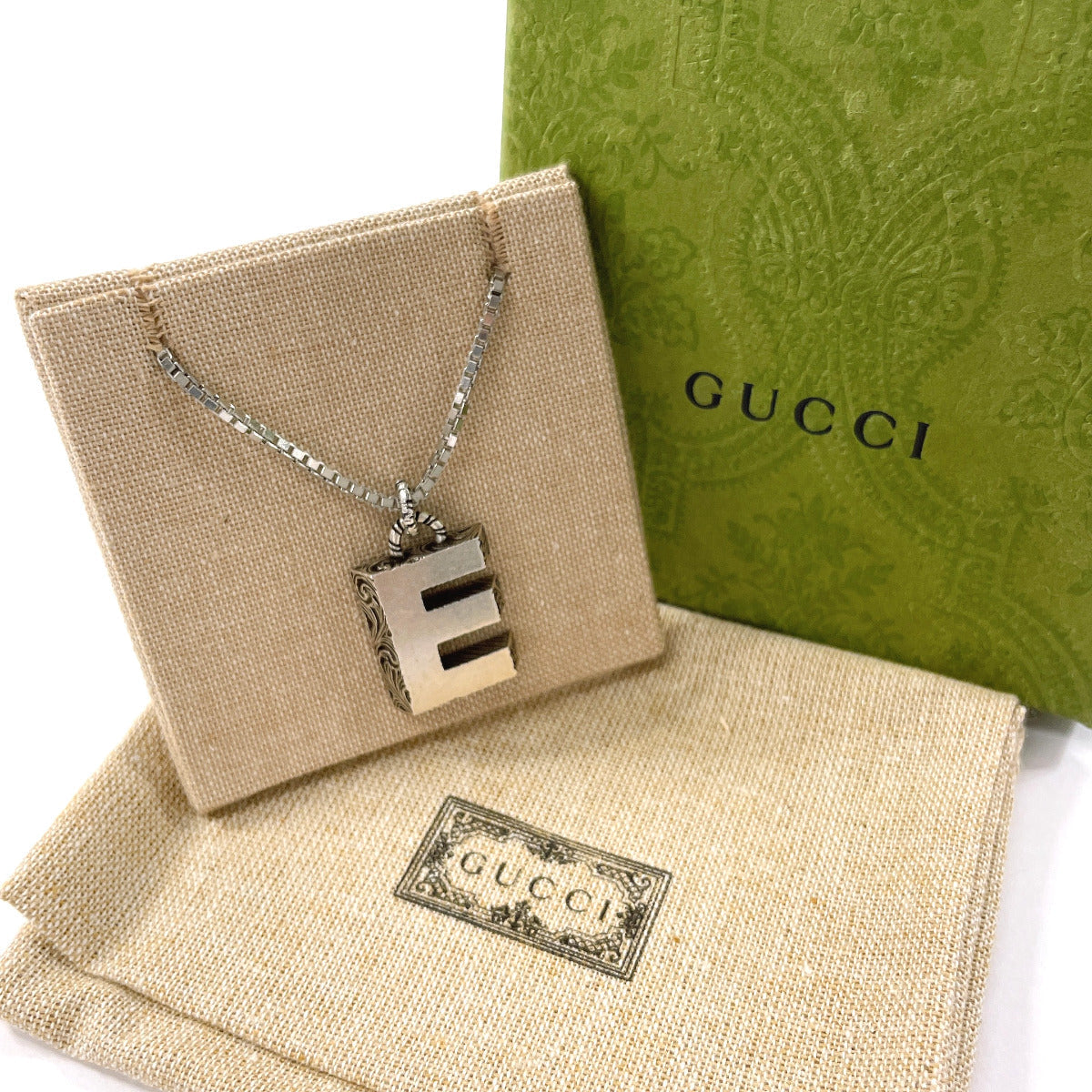 GUCCI Necklace Silver925 Silver Initial Necklace E unisex