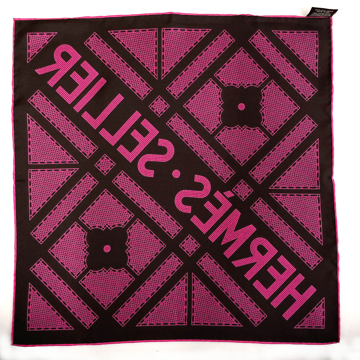 HERMES scarf Silk, 100% silk gray Serie Carre 45 Women  d