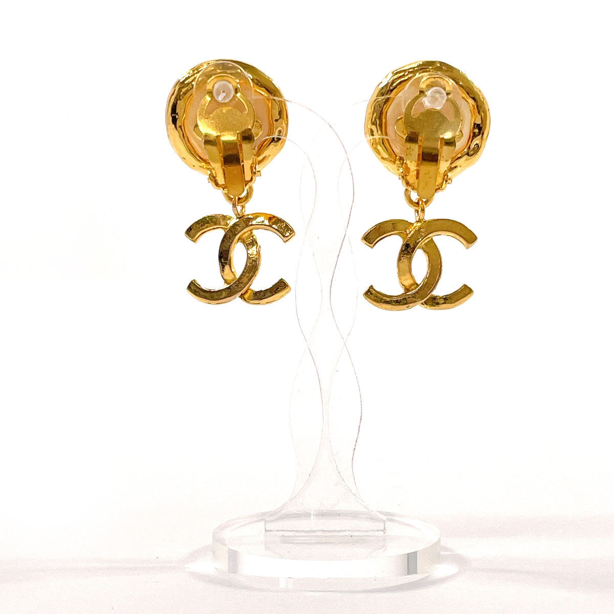 CHANEL Earring Gold Plated, Faux Pearl gold COCO Mark