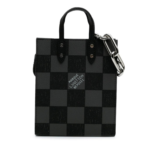Black Louis Vuitton Damier Checkerboard Sac Plat XS Satchel