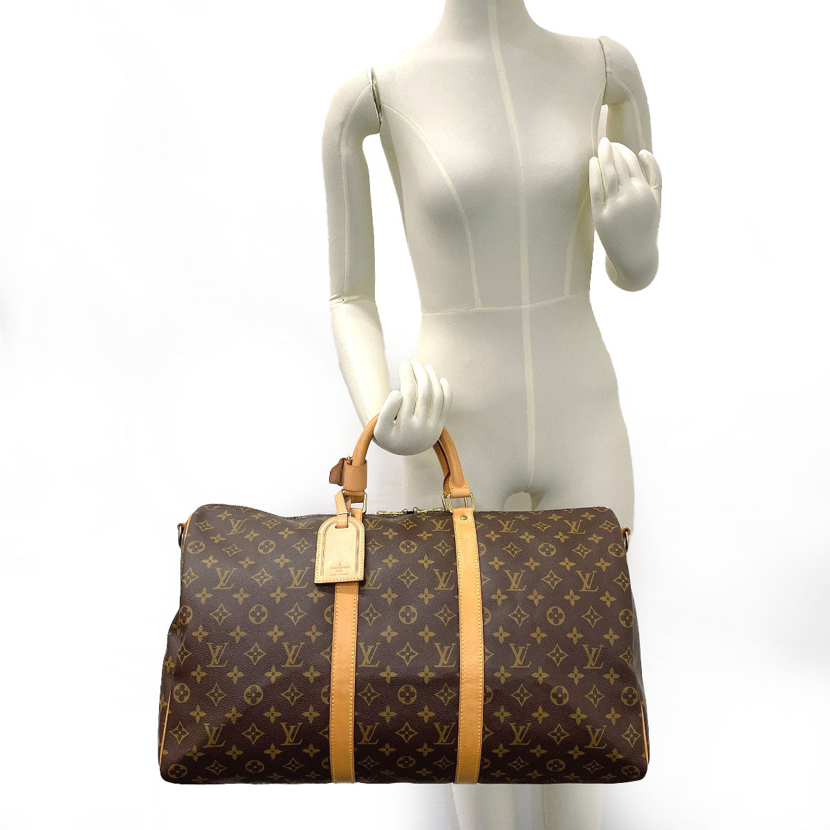 LOUIS VUITTON Boston Duffel bag M41416 Monogram canvas, tanned leather Brown Keepall  bandouliere 50 unisex  d