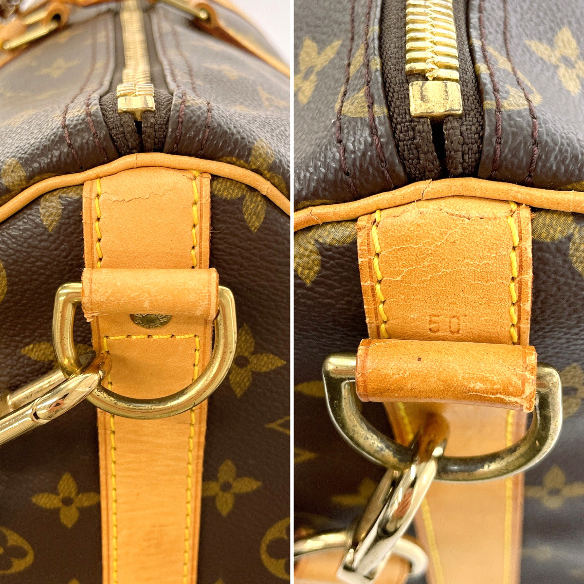 LOUIS VUITTON Boston Duffel bag M41416 Monogram canvas, tanned leather Brown Keepall  bandouliere 50 unisex  d