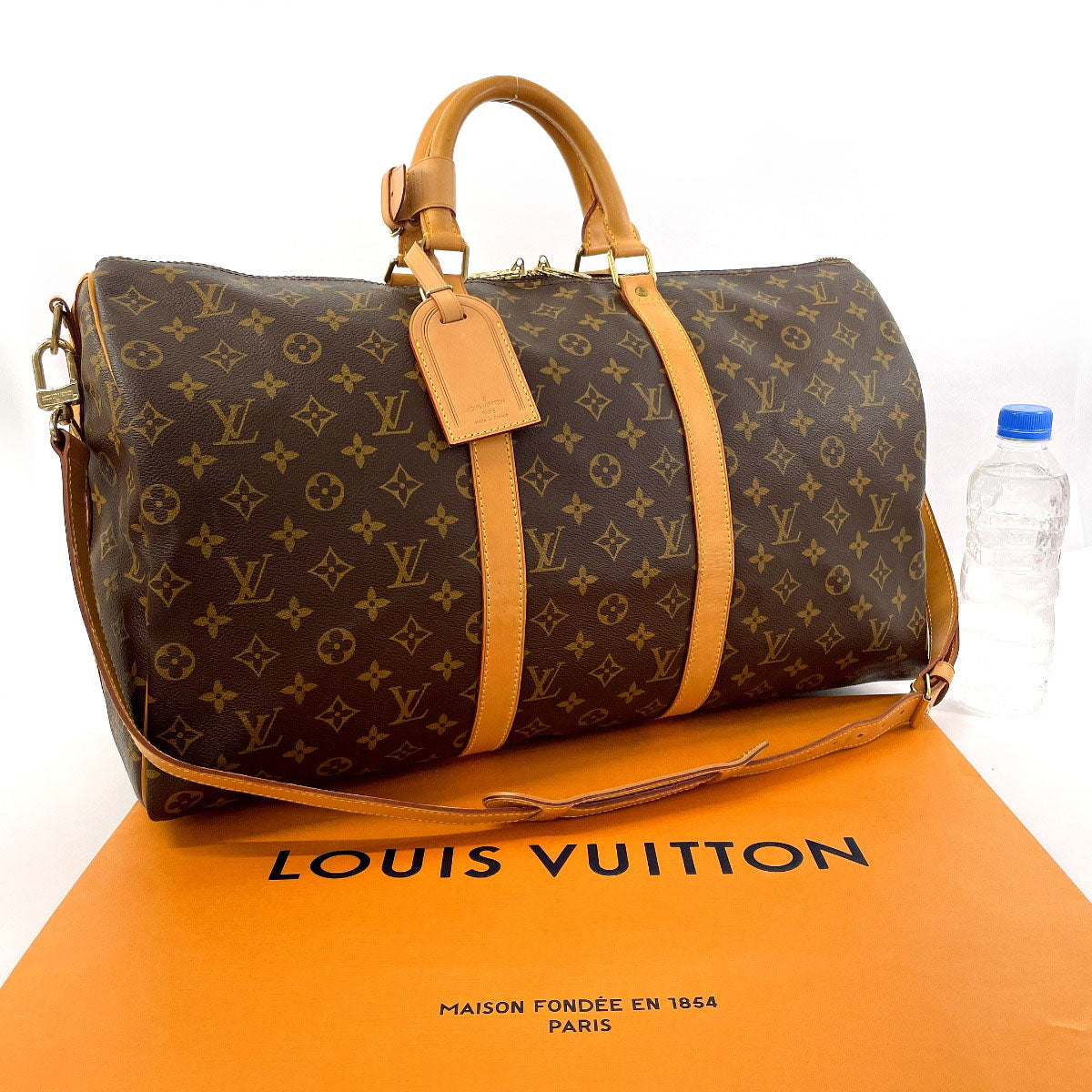 LOUIS VUITTON Boston Duffel bag M41416 Monogram canvas, tanned leather Brown Keepall  bandouliere 50 unisex  d