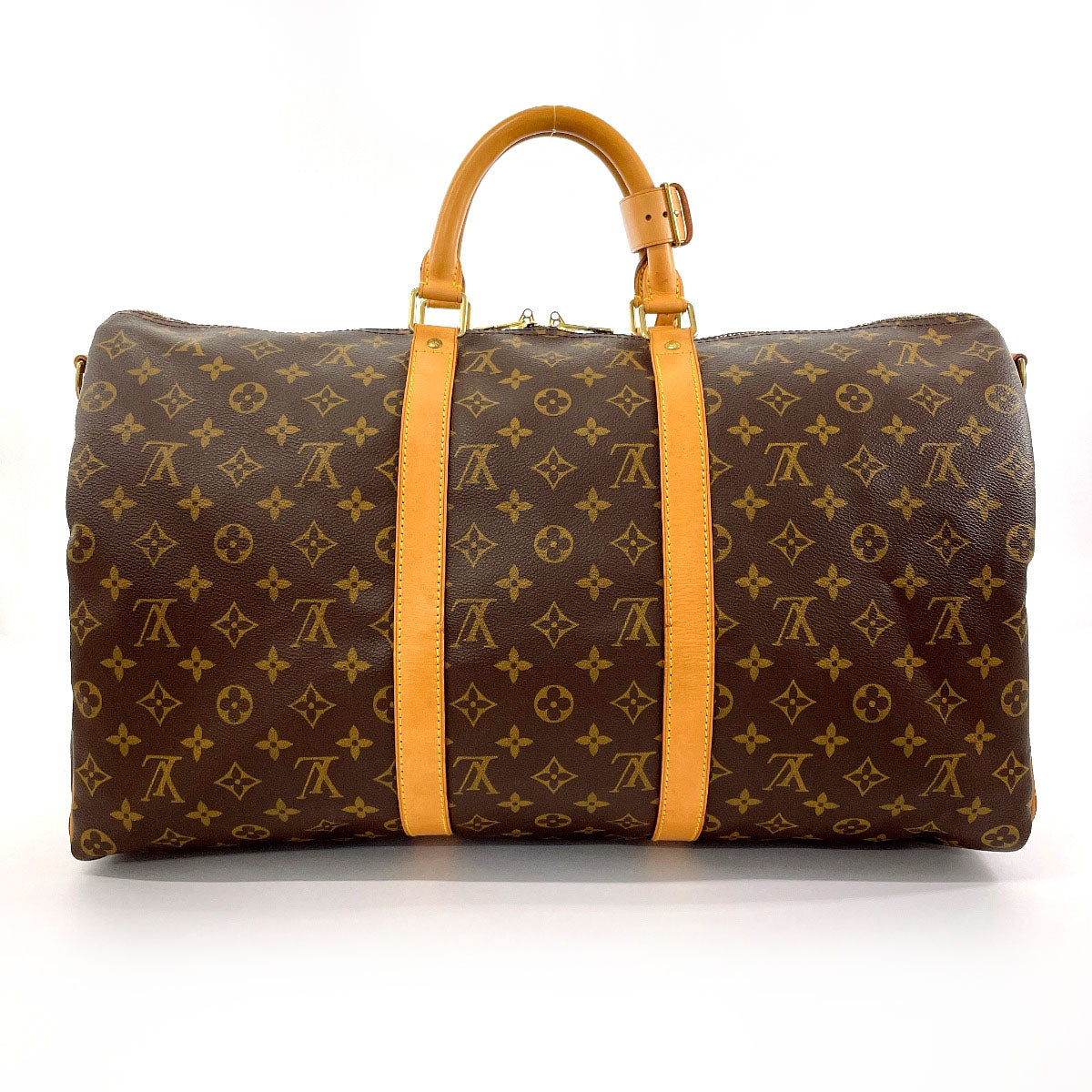 LOUIS VUITTON Boston Duffel bag M41416 Monogram canvas, tanned leather Brown Keepall  bandouliere 50 unisex  d