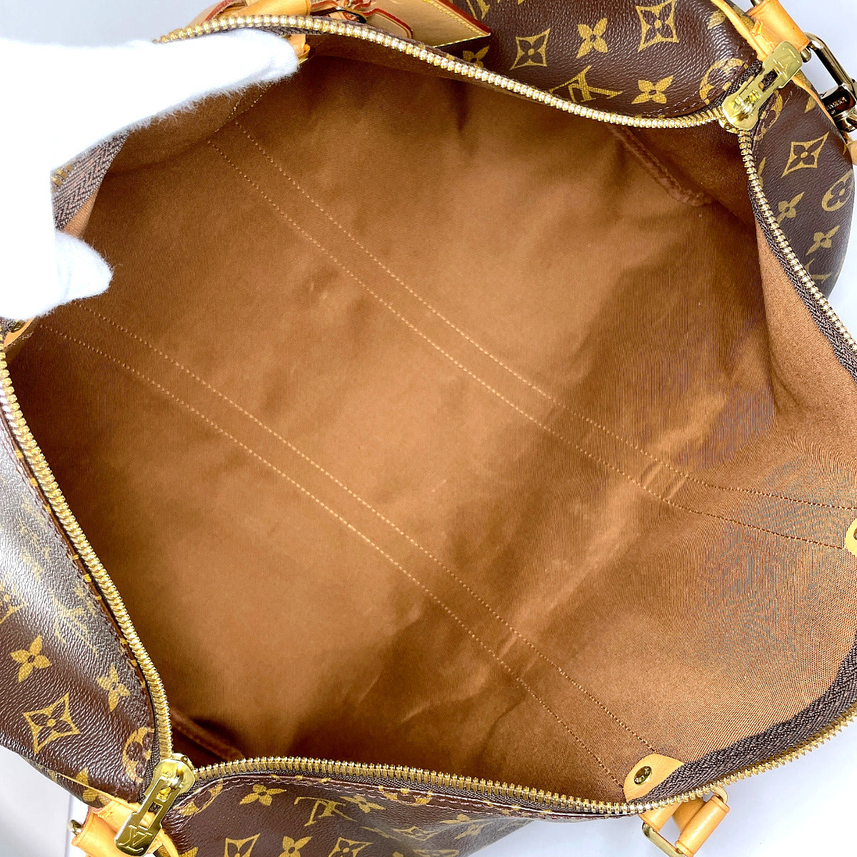 LOUIS VUITTON Boston Duffel bag M41416 Monogram canvas, tanned leather Brown Keepall  bandouliere 50 unisex  d