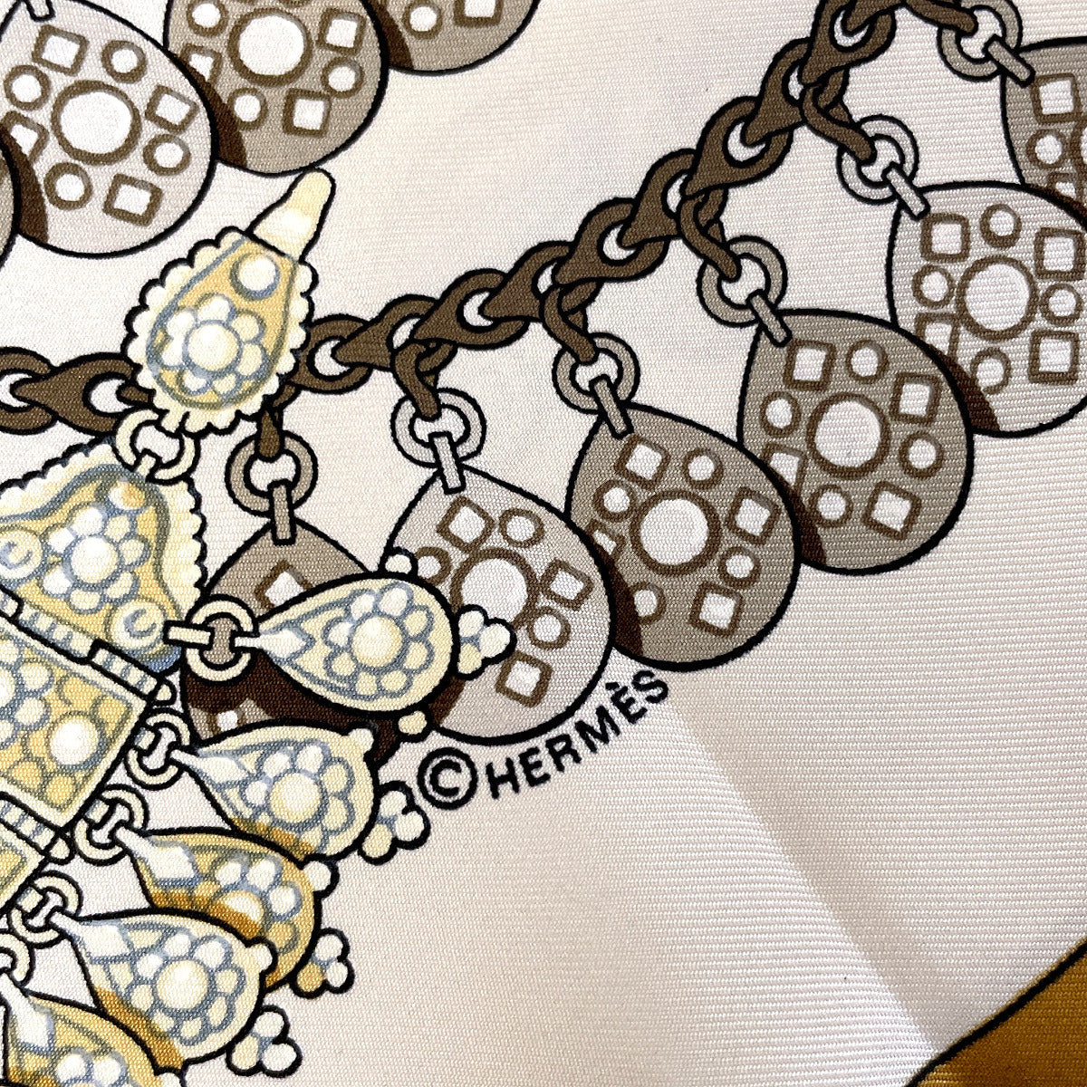 HERMES scarf Silk, 100% silk Brown KOSMIMA Universe Carre 90
