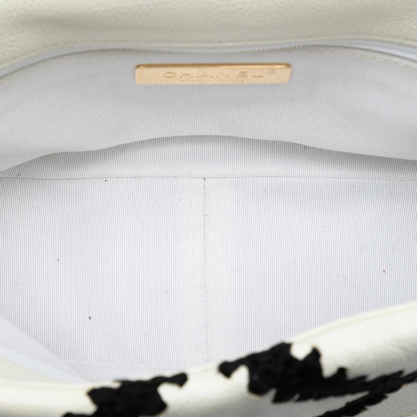 White Chanel Medium Crochet Calfskin 19 Flap Satchel