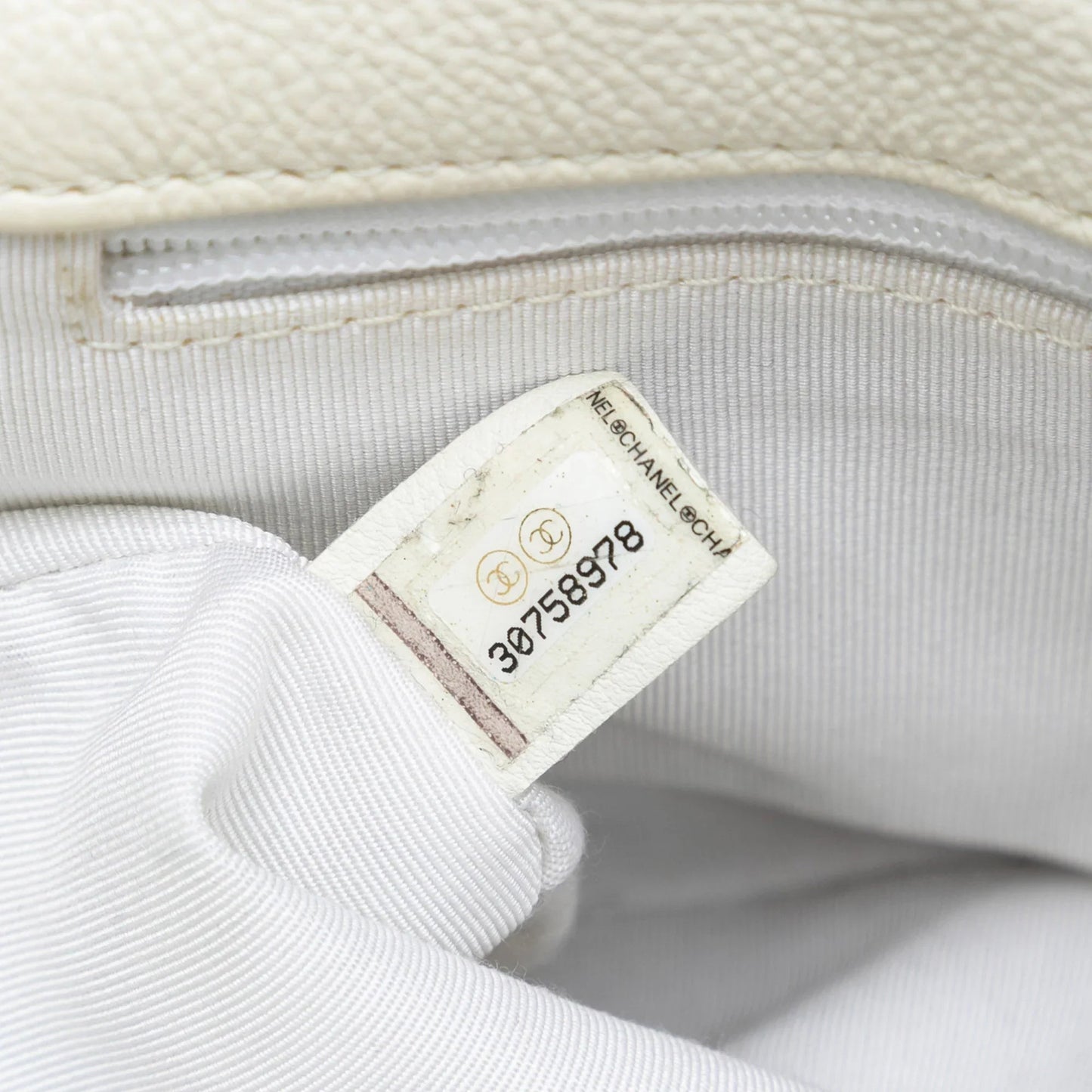 White Chanel Medium Crochet Calfskin 19 Flap Satchel