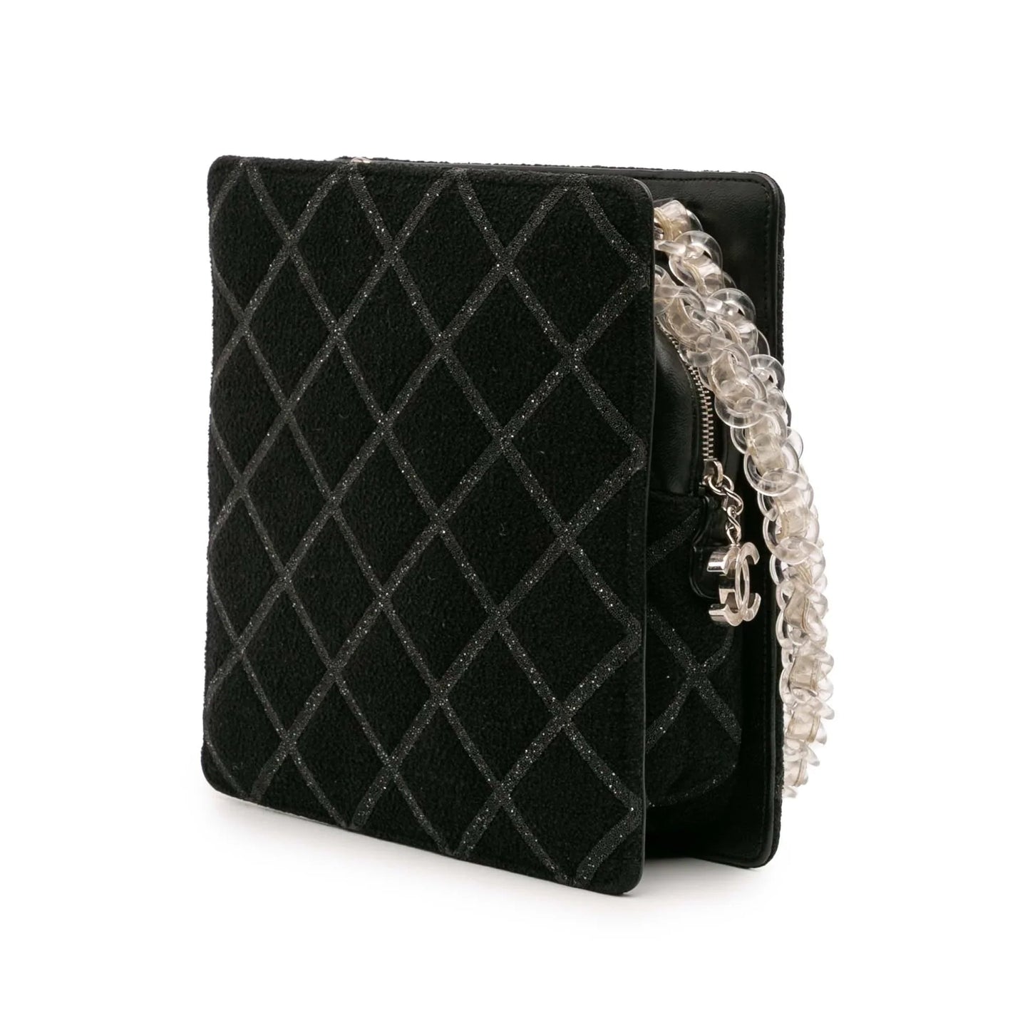 Black Chanel CC Tweed Chain Fantasy Crossbody