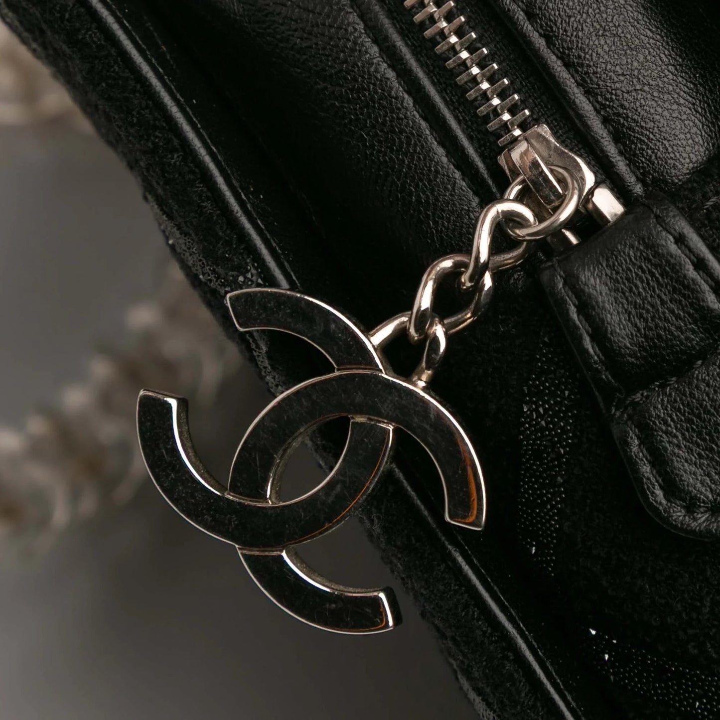 Black Chanel CC Tweed Chain Fantasy Crossbody