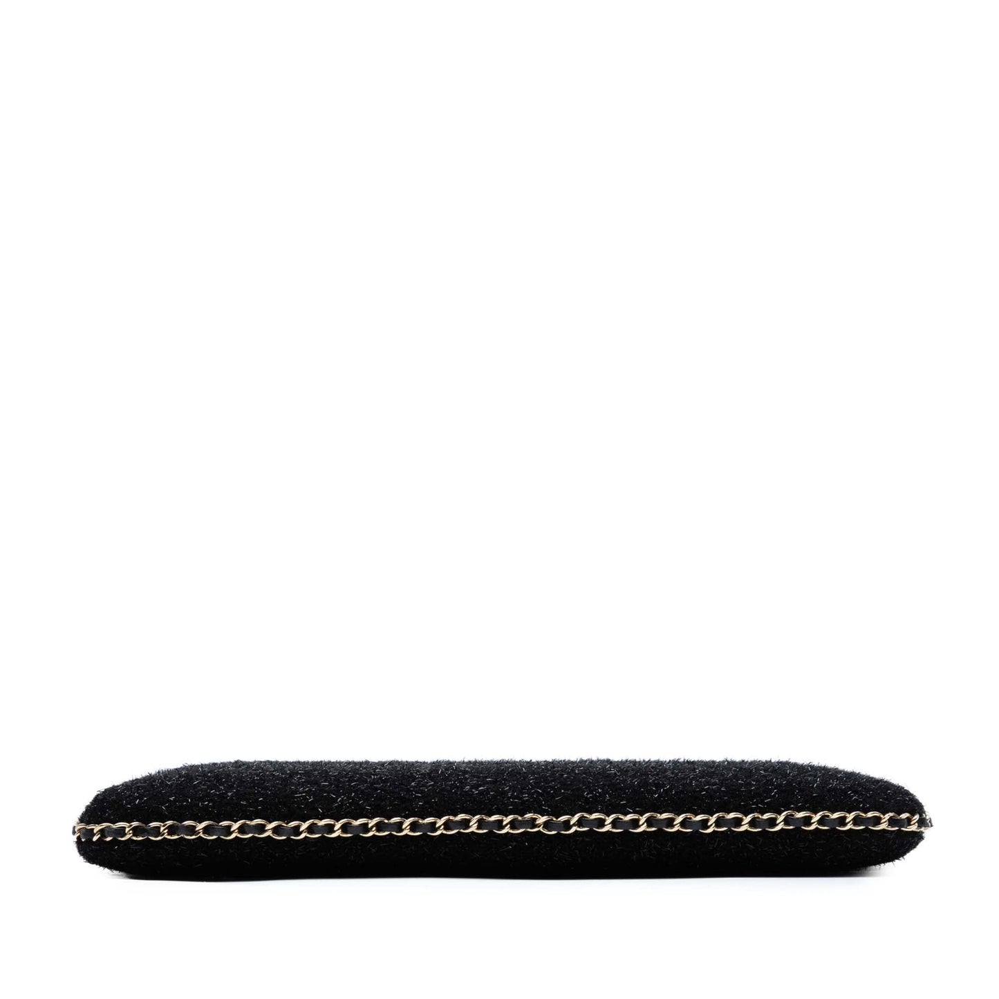 Black Chanel CC Tweed Chain Around Tablet Holder Crossbody