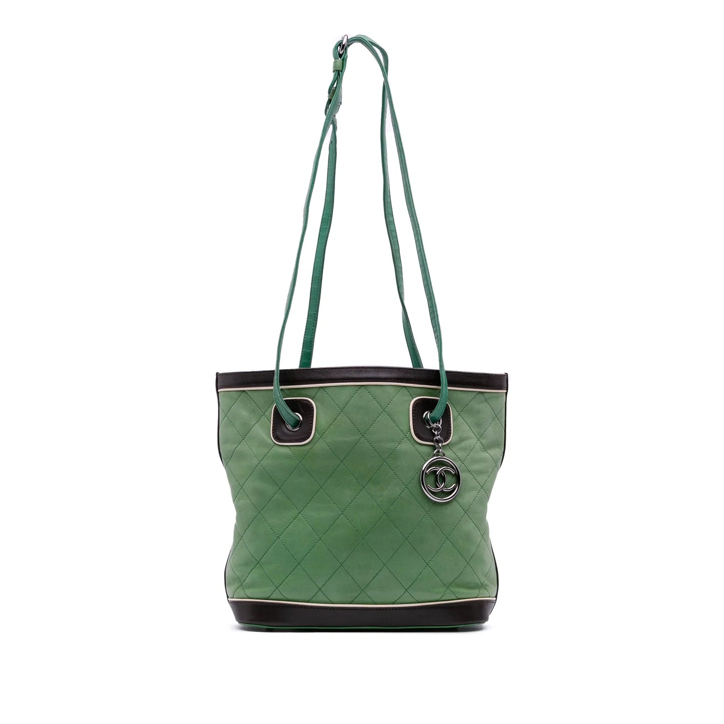 Green Chanel CC Quilted Lambskin Country Club Tote