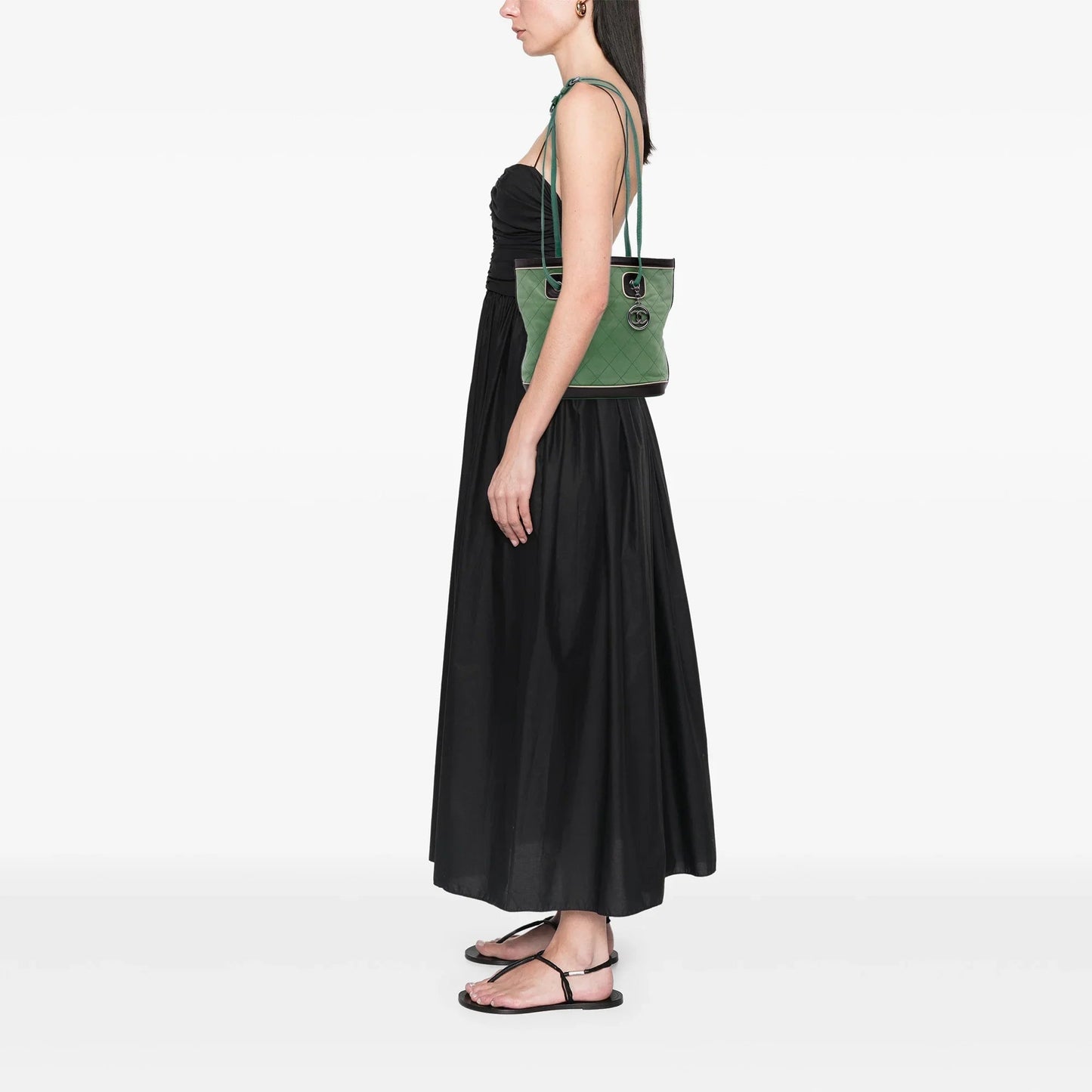 Green Chanel CC Quilted Lambskin Country Club Tote
