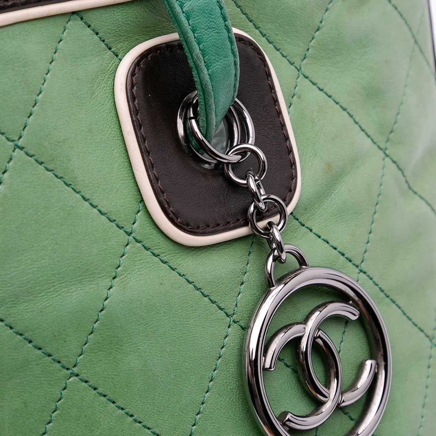 Green Chanel CC Quilted Lambskin Country Club Tote