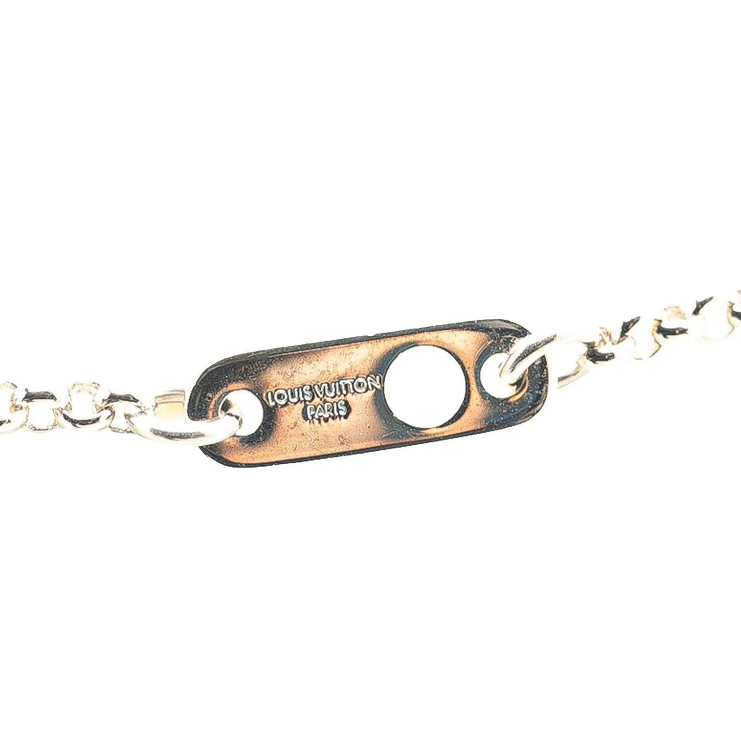 Silver Louis Vuitton Silver Plated Enamel Game On Dice Pendant Necklace