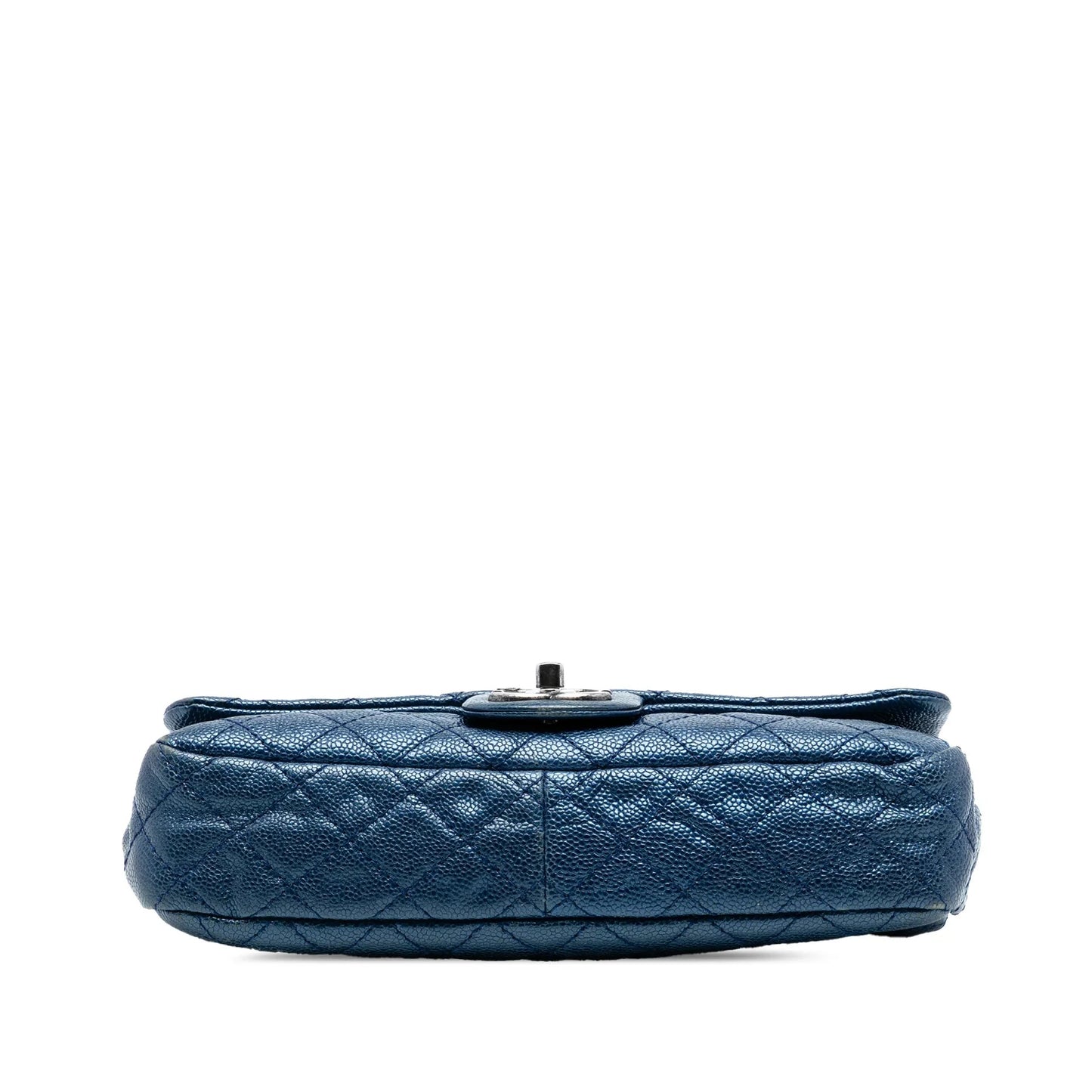 Blue Chanel Medium Quilted Iridescent Caviar Easy Flap Shoulder Bag