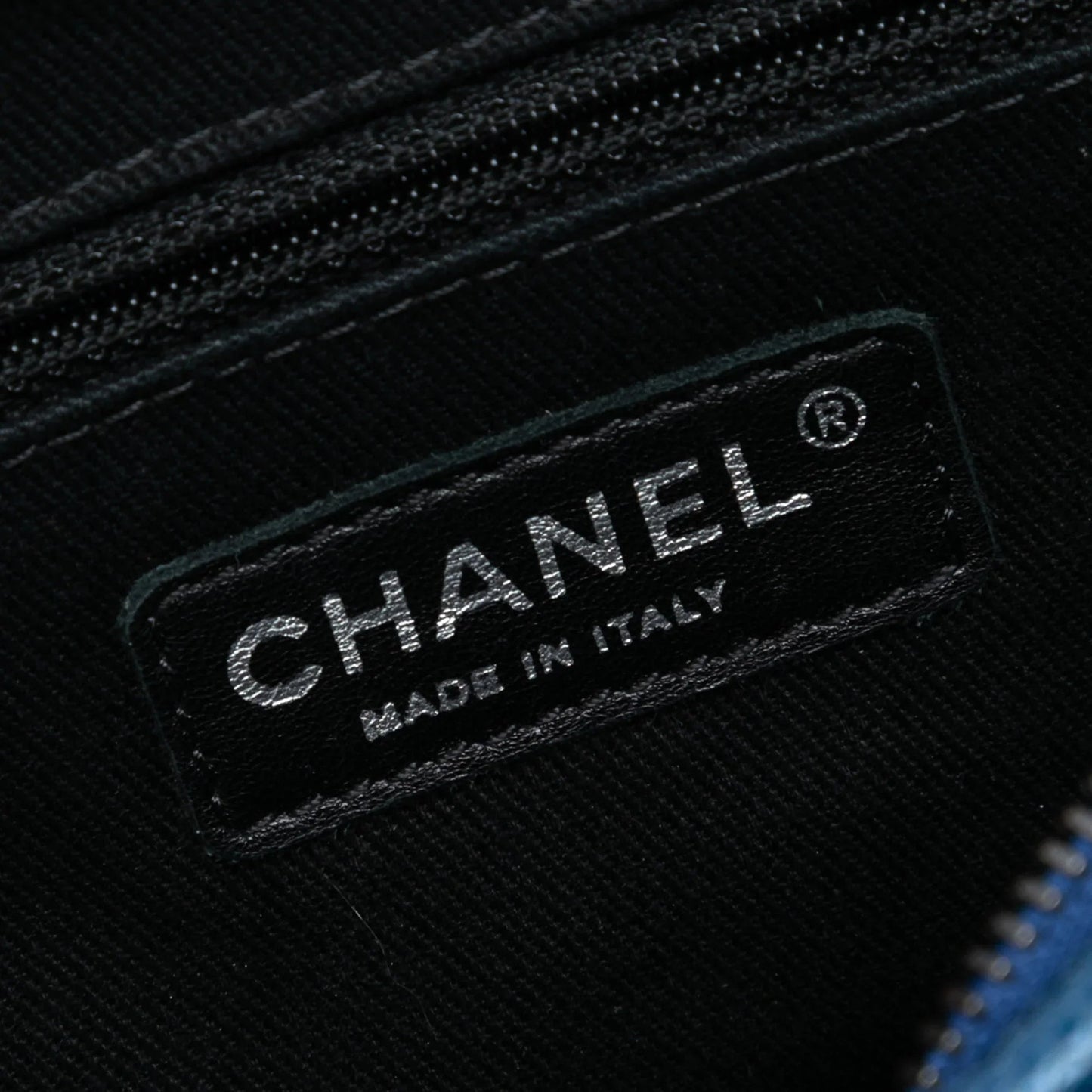 Blue Chanel Medium Quilted Iridescent Caviar Easy Flap Shoulder Bag