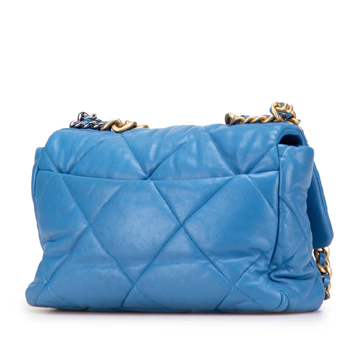 Blue Chanel Large Lambskin 19 Flap Satchel