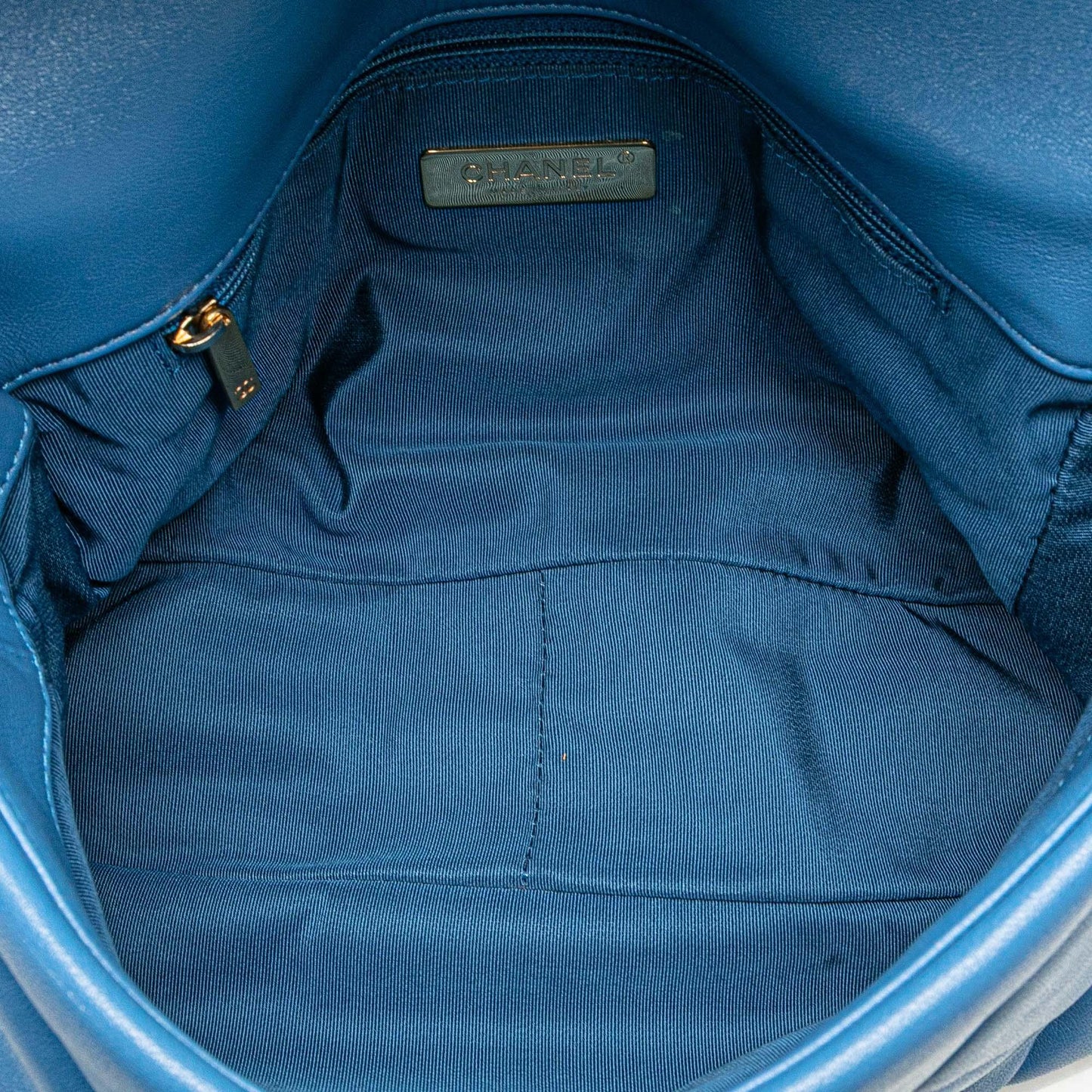 Blue Chanel Large Lambskin 19 Flap Satchel