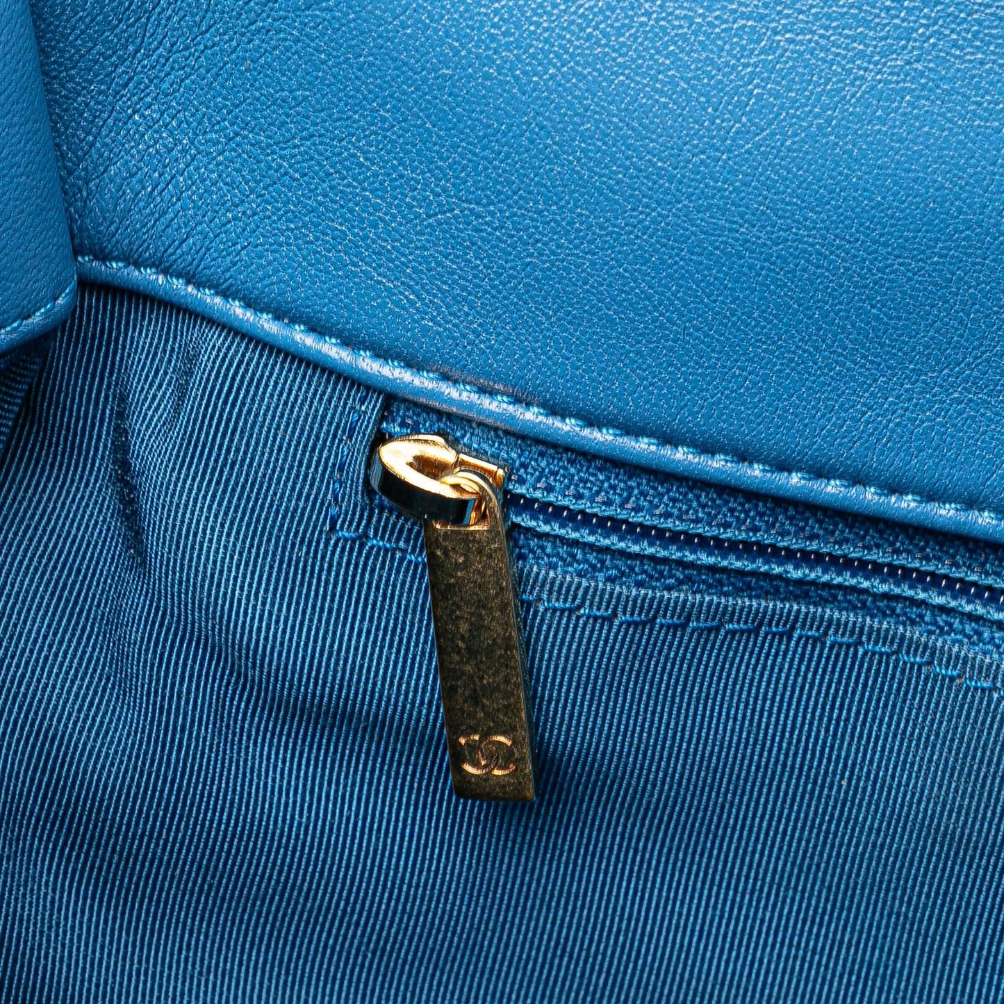 Blue Chanel Large Lambskin 19 Flap Satchel