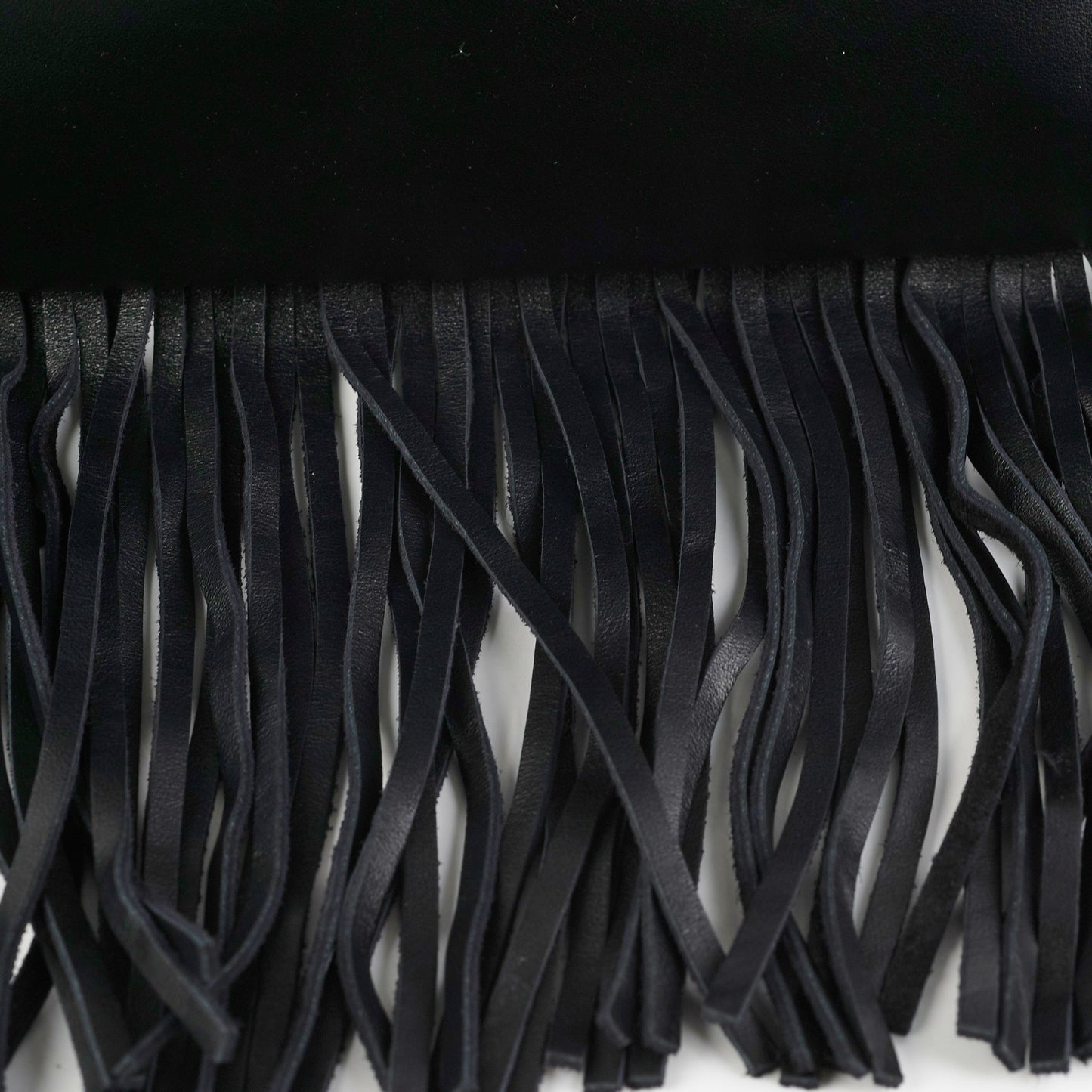 Saint Laurent Fringe Wristlet Pouch Black