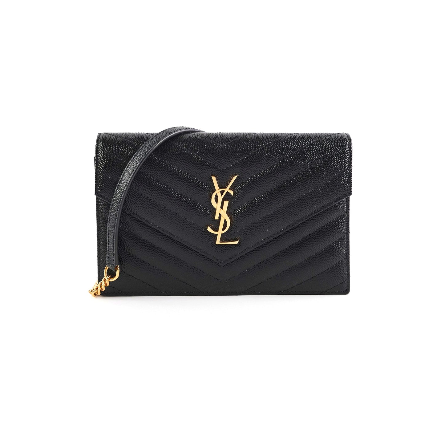 Saint Laurent Cassandre Wallet On Chain (WOC) Small Black